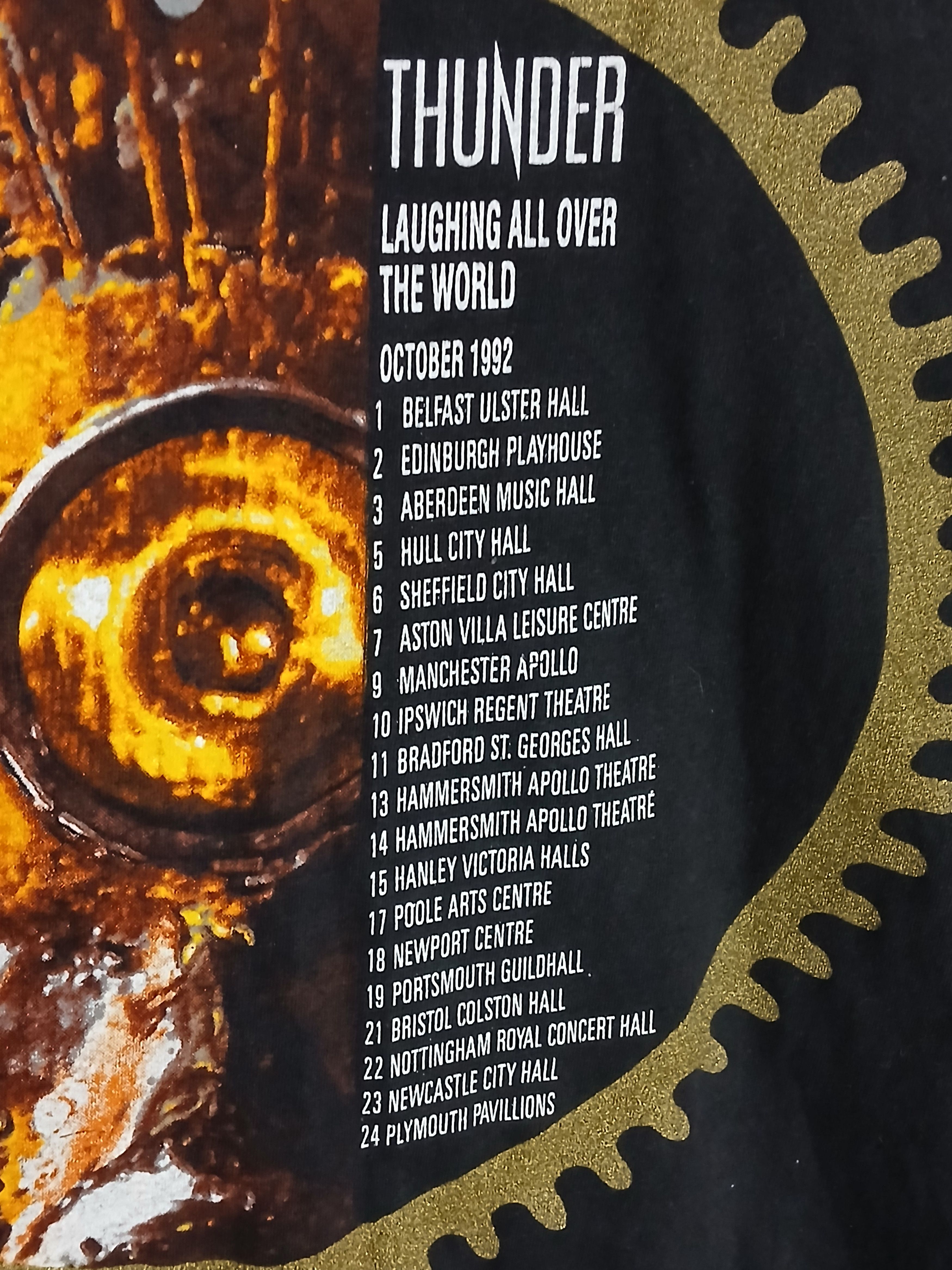 Vintage Vintage 1992 Thunder Laughing All Over The World T-Shirt Size US XL / EU 56 / 4 - 5 Thumbnail