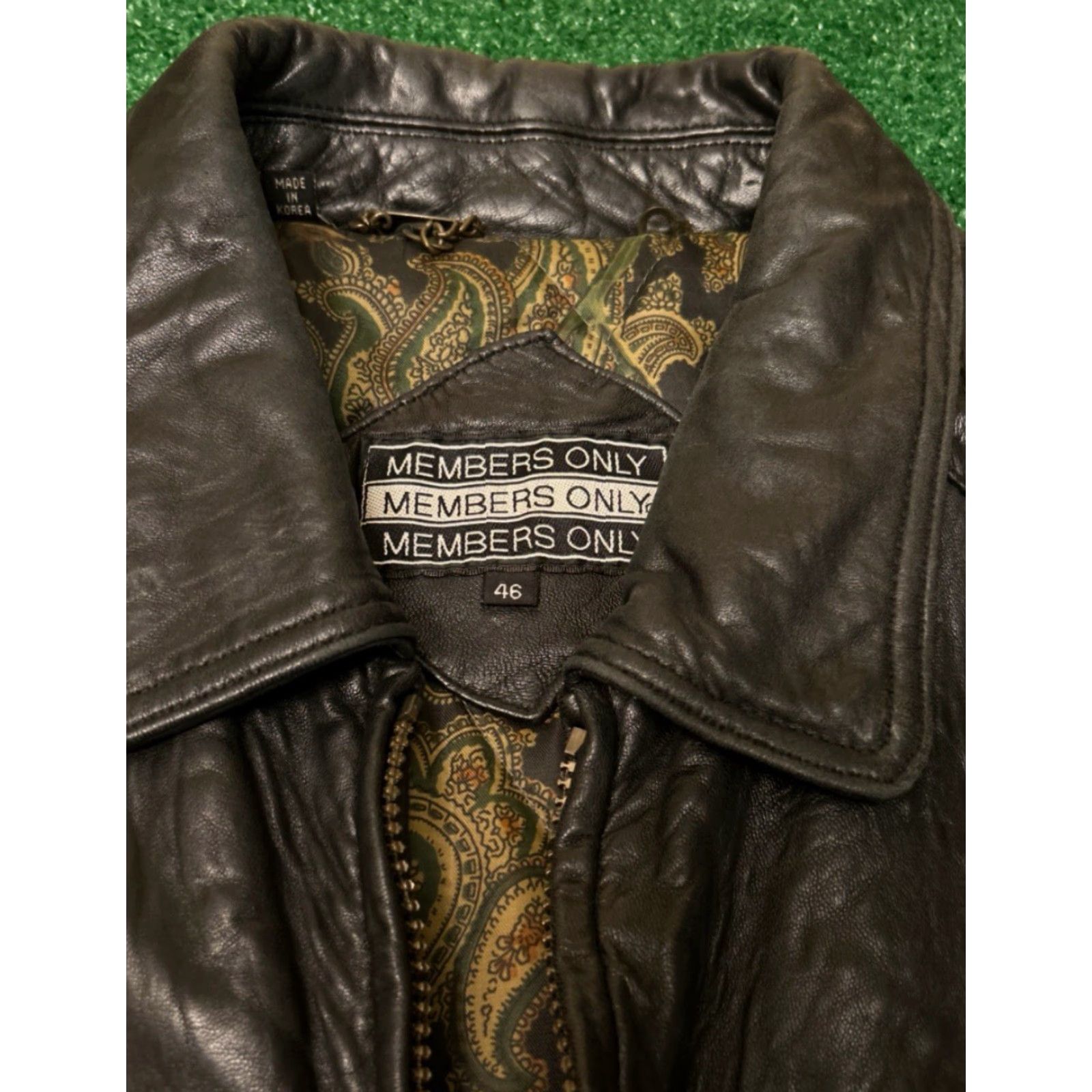 Members Only VINTAGE Members Only Leather Jacket XL 46 Mens Black Quilt Lined 80s 90s Motorcycle Punk Grunge Hip Hop Jacket Size US S / EU 44-46 / 1 - 4 Thumbnail