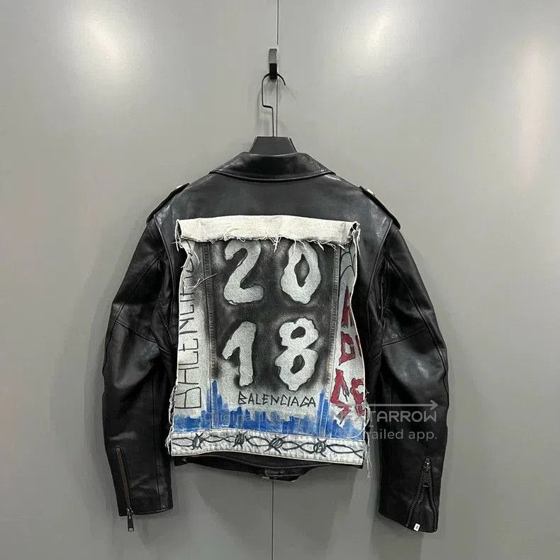 Balenciaga Balenciaga Patchwork Graffiti Leather Jacket. Size US S / EU 44-46 / 1 - 2 Thumbnail
