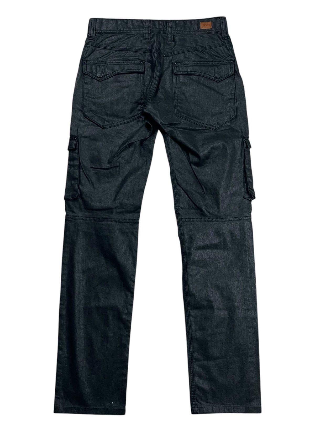 14th Addiction 2000s Nicole Club - Waxed Cargo Pants Size US 29 - 2 Thumbnail