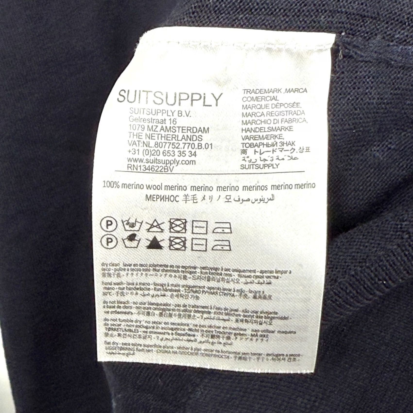 Suitsupply Suitsupply Merino Wool Turtleneck Sweater Mens Large Navy Lightweight Pullover Knit Regular Long Sleeve Size US L / EU 52-54 / 3 - 4 Thumbnail