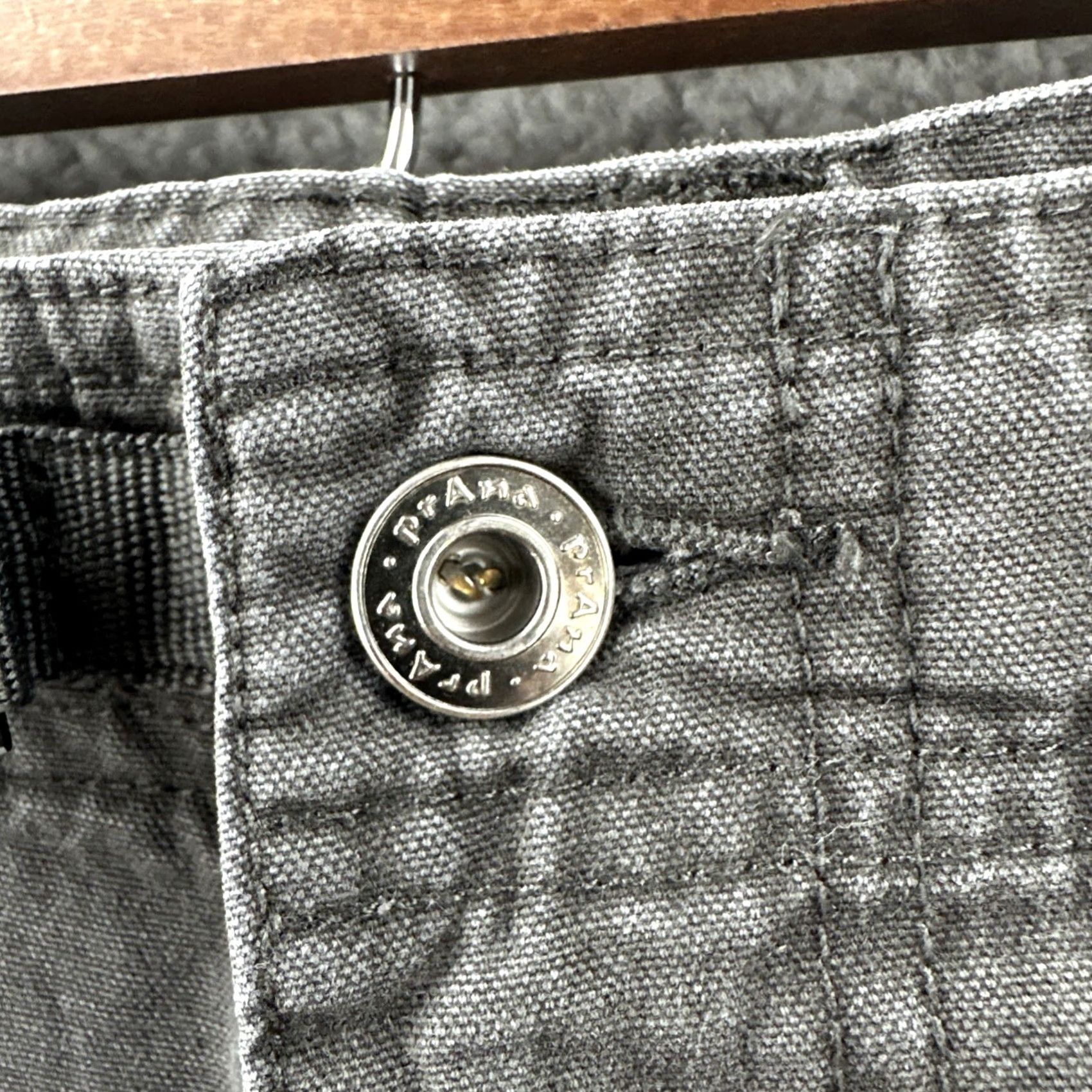 Prana prAna Men’s XL Gray Belted Straight Leg Chino Pants 38x34 Outdoor Hiking Gorp Core EUC worn logo Size US 36 / EU 52 - 5 Thumbnail