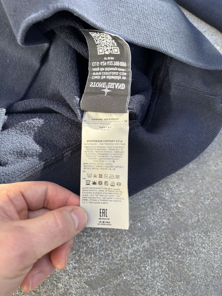 Stone Island Stone Island Garment Dyed Crew Sweatshirt Navy M Size US M / EU 48-50 / 2 - 6 Thumbnail