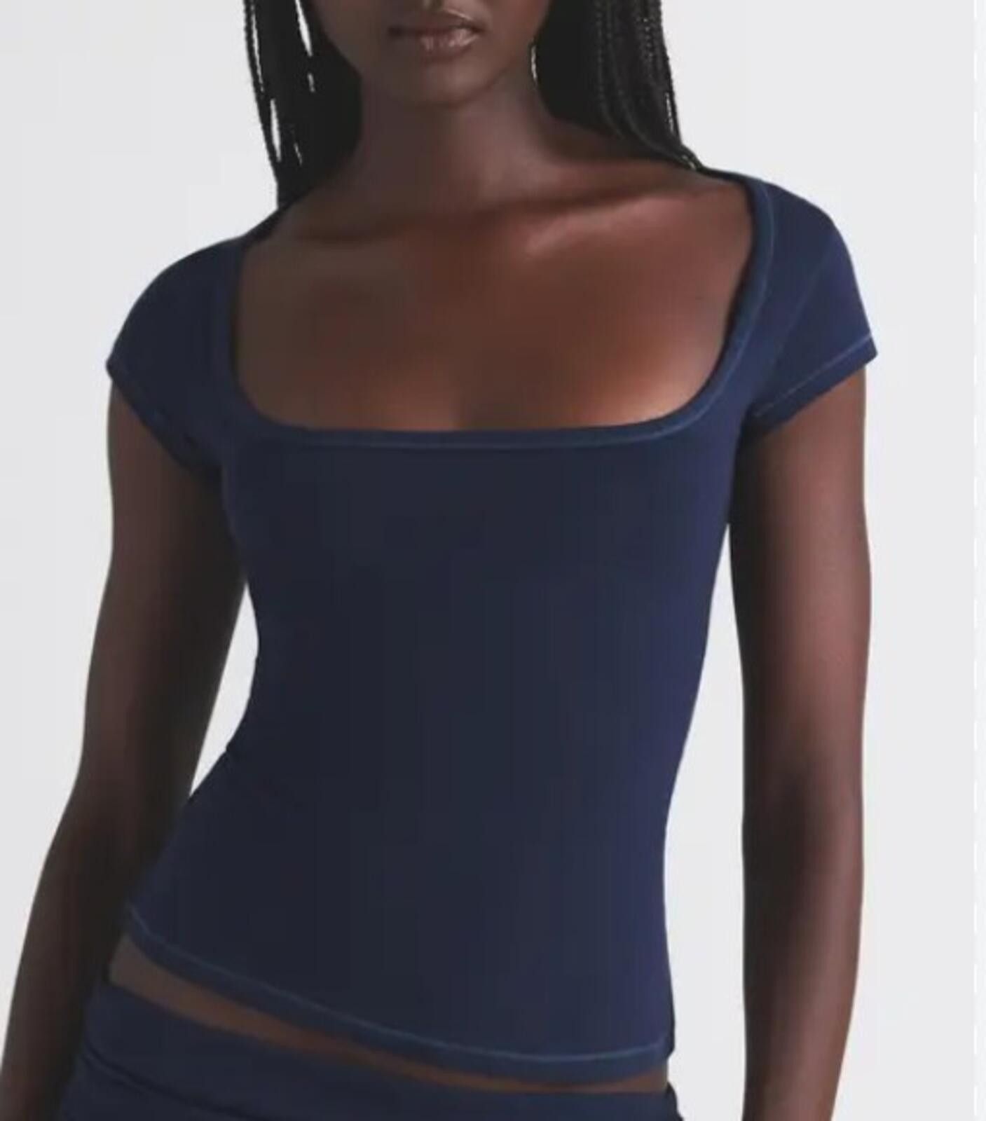 Swims NWOT SKIMS Scoop Neck Tee - Navy - Sz. 2X Size XXL / US 16-18 / IT 52-54 - 1 Thumbnail