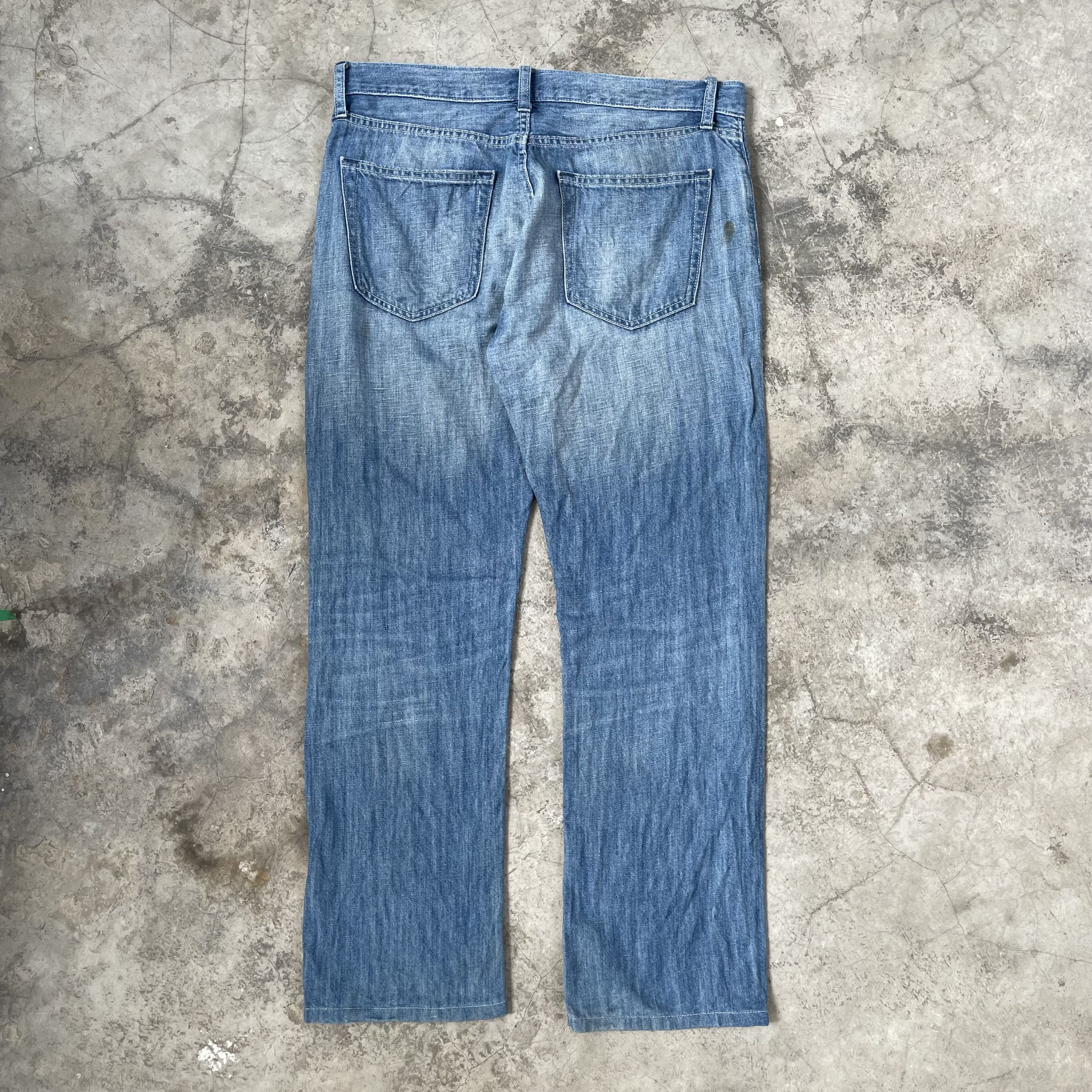 Japanese Brand × Uniqlo UNIQLO JEANS REGULAR STRAIGHT CUT LINEN COTTON Size US 36 / EU 52 - 4 Thumbnail