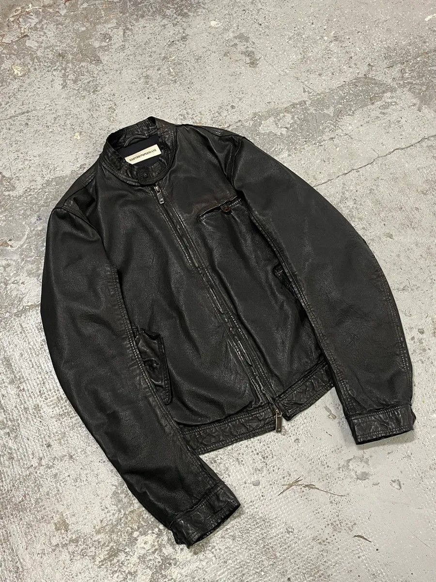 Emporio Armani AW2005 Emporio Armani Black Leather Eagle Jacket Size US M / EU 48-50 / 2 - 4 Thumbnail