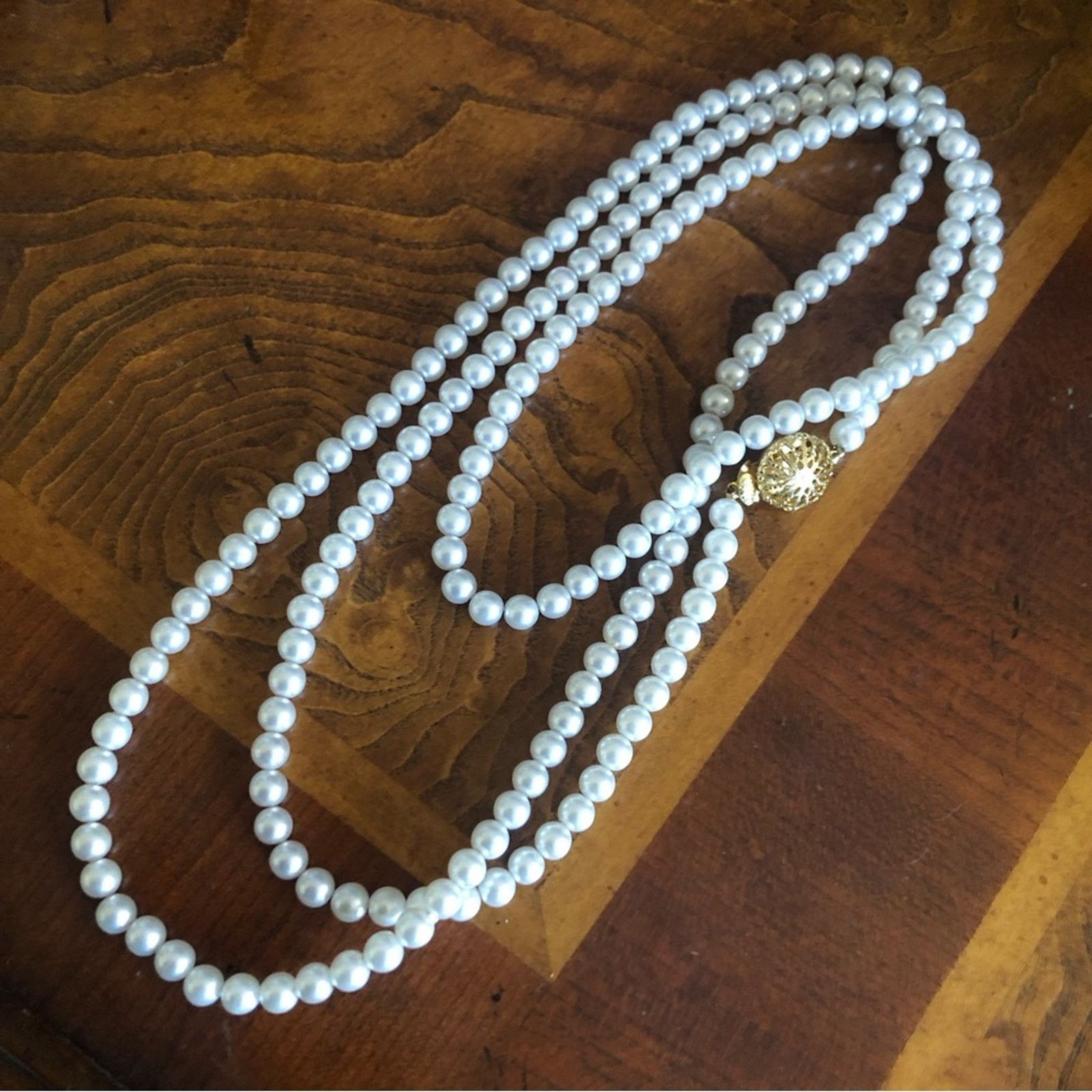 Vintage Vintage extra long length classic white pearl necklace Size ONE SIZE - 6 Thumbnail