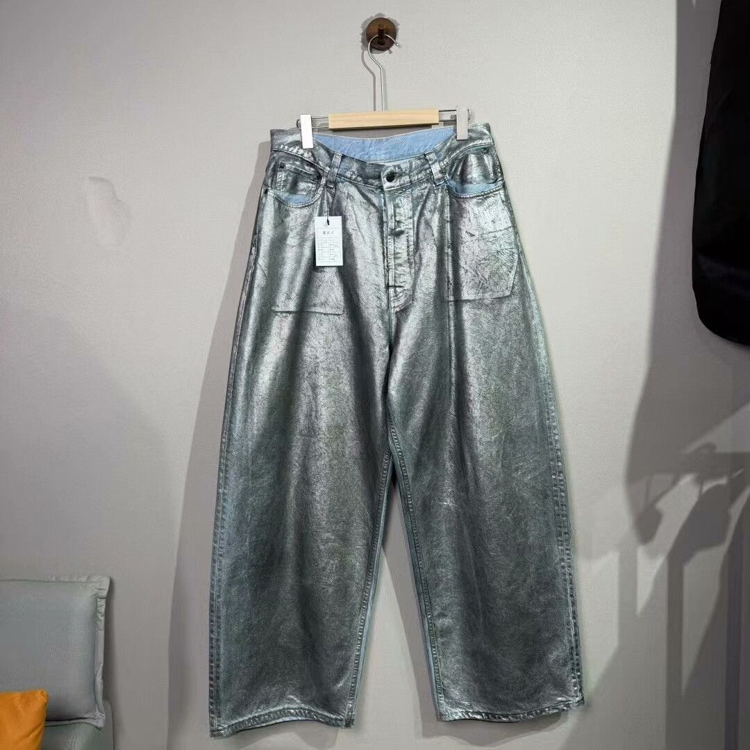 Acne Studios silver waxed denim trousers from acne studios Size US 32 / EU 48 - 1 Thumbnail