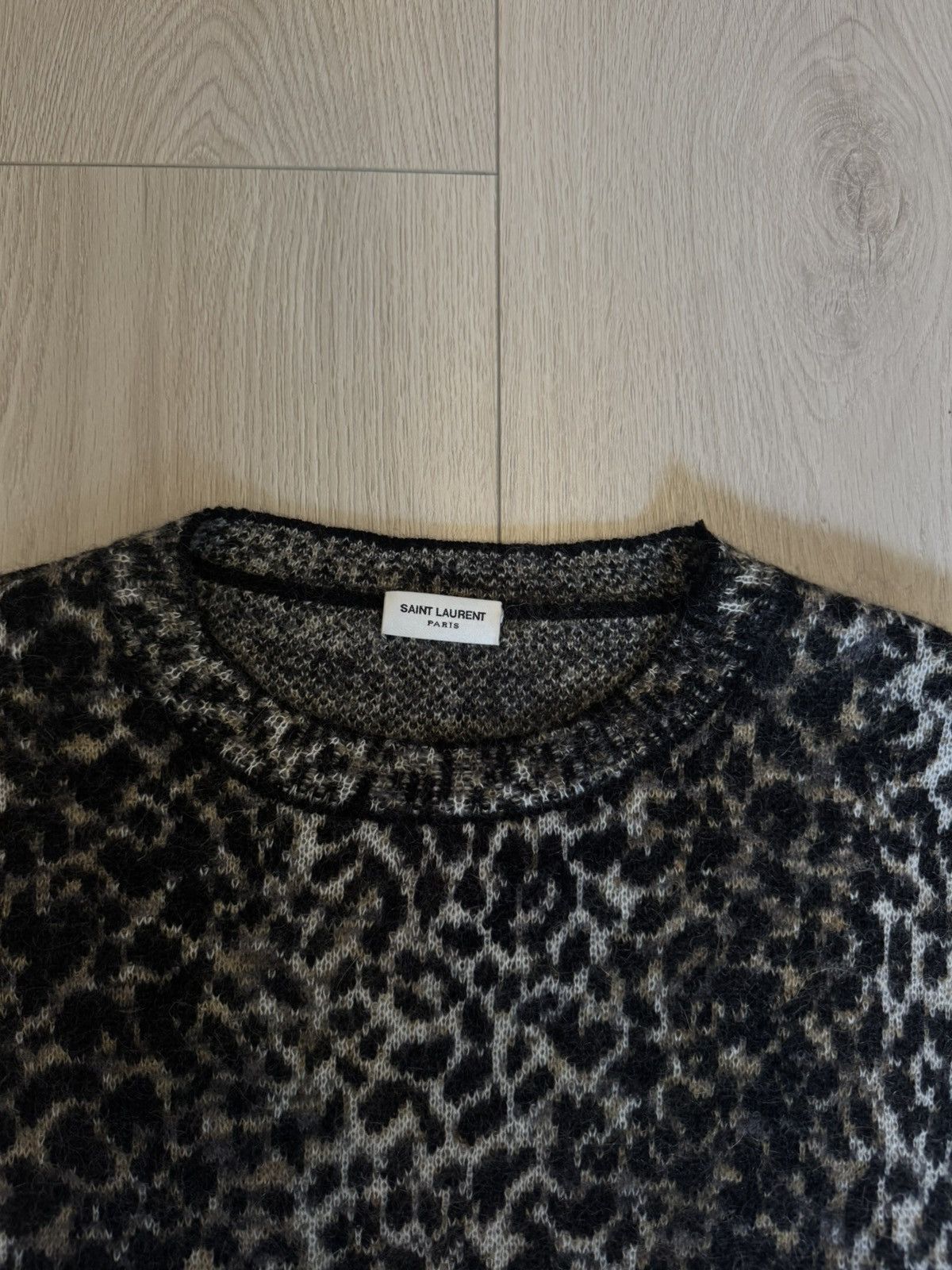 Saint Laurent Paris Saint Laurent Paris Leopard Mohair Knit Sweater Size US L / EU 52-54 / 3 - 3 Thumbnail