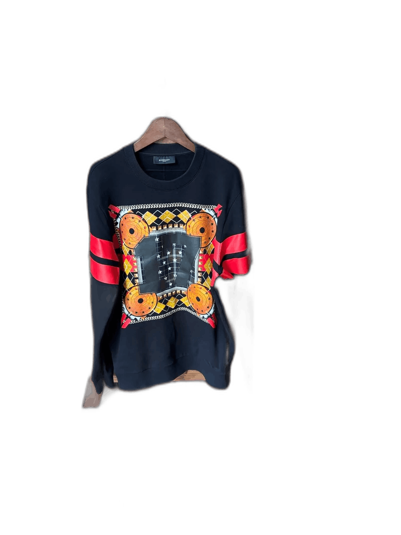 Givenchy Givenchy Star Print Sweatshirt with Stripes Size US L / EU 52-54 / 3 - 1 Thumbnail
