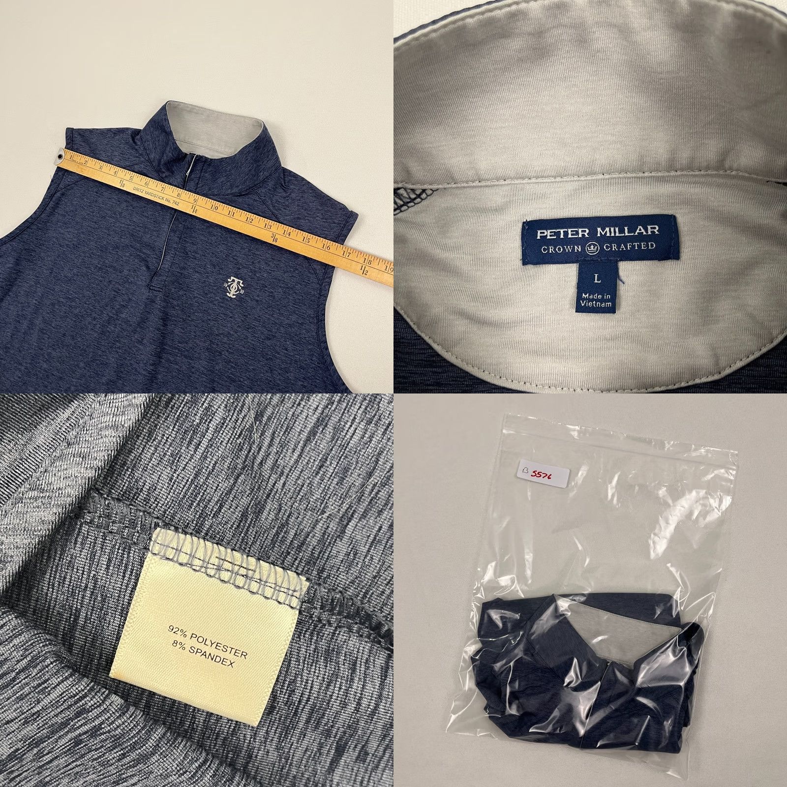 Peter Millar Peter Millar Crown Crafted Vest Mens M Blue Talbot Country Club Golf Quarter Zip Vest Size US M / EU 48-50 / 2 - 8 Thumbnail