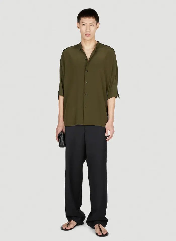 Saint Laurent Paris o1bcso1str1124 Tunic Shirt in Green Size US L / EU 52-54 / 3 - 3 Thumbnail