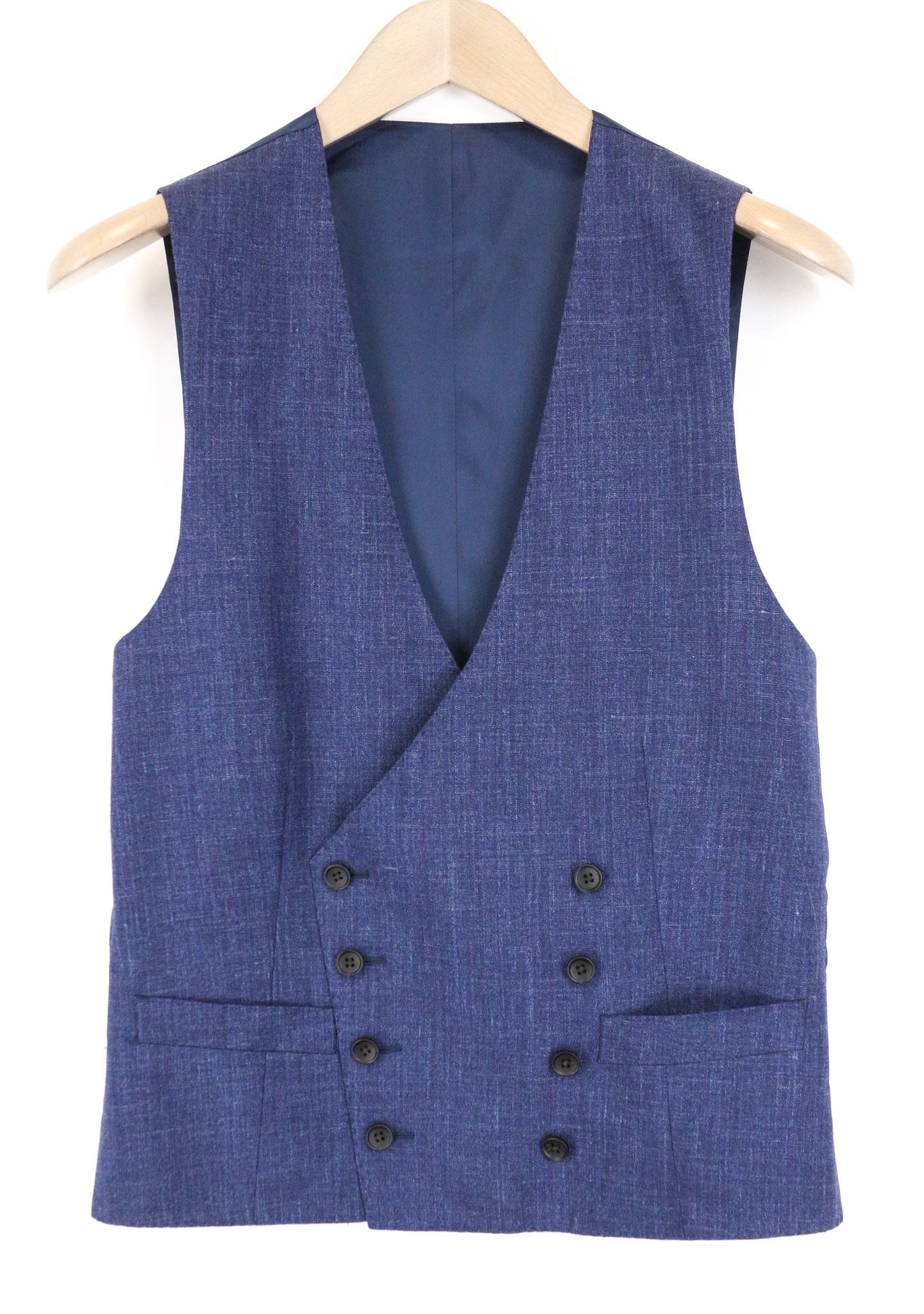 Suitsupply LA SPALLA UK32R Blue Wool Silk Linen Melange Blazer 75644 Size 34S - 3 Thumbnail