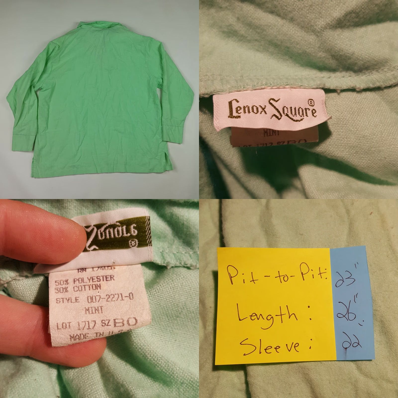 Vintage VINTAGE Mint Green Fleece Polo Shirt Men's Size Large Long Sleeve Collared Retro Polo Shirt Size US L / EU 52-54 / 3 - 8 Thumbnail