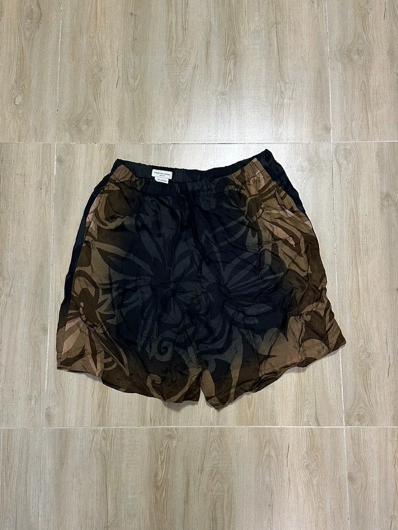 Black and Orange Floral Swim Shorts - dmc