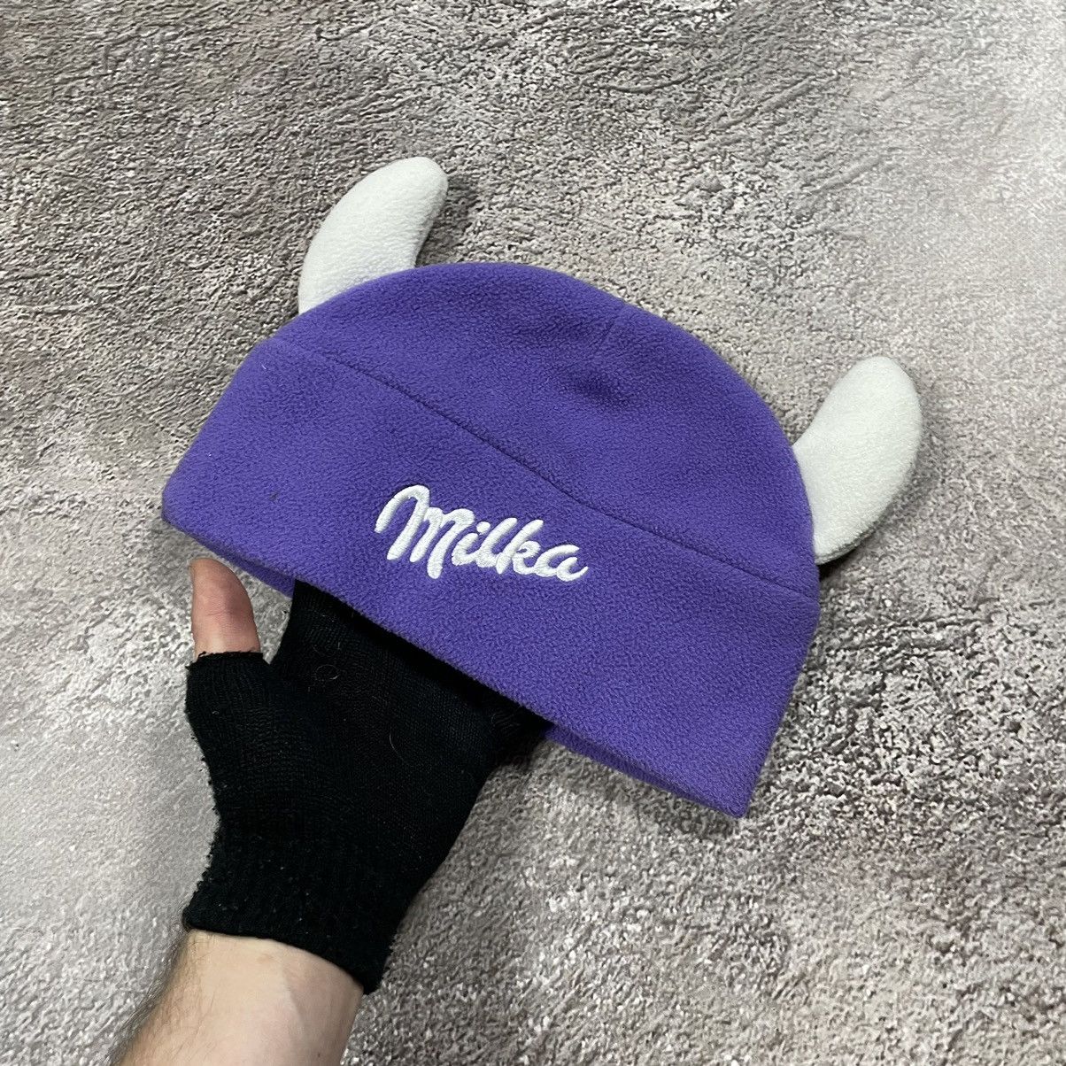 Vintage Vintage 90s Milka Purple Beanie Mohair Knit Ski Hat Skate OS Size ONE SIZE - 4 Thumbnail