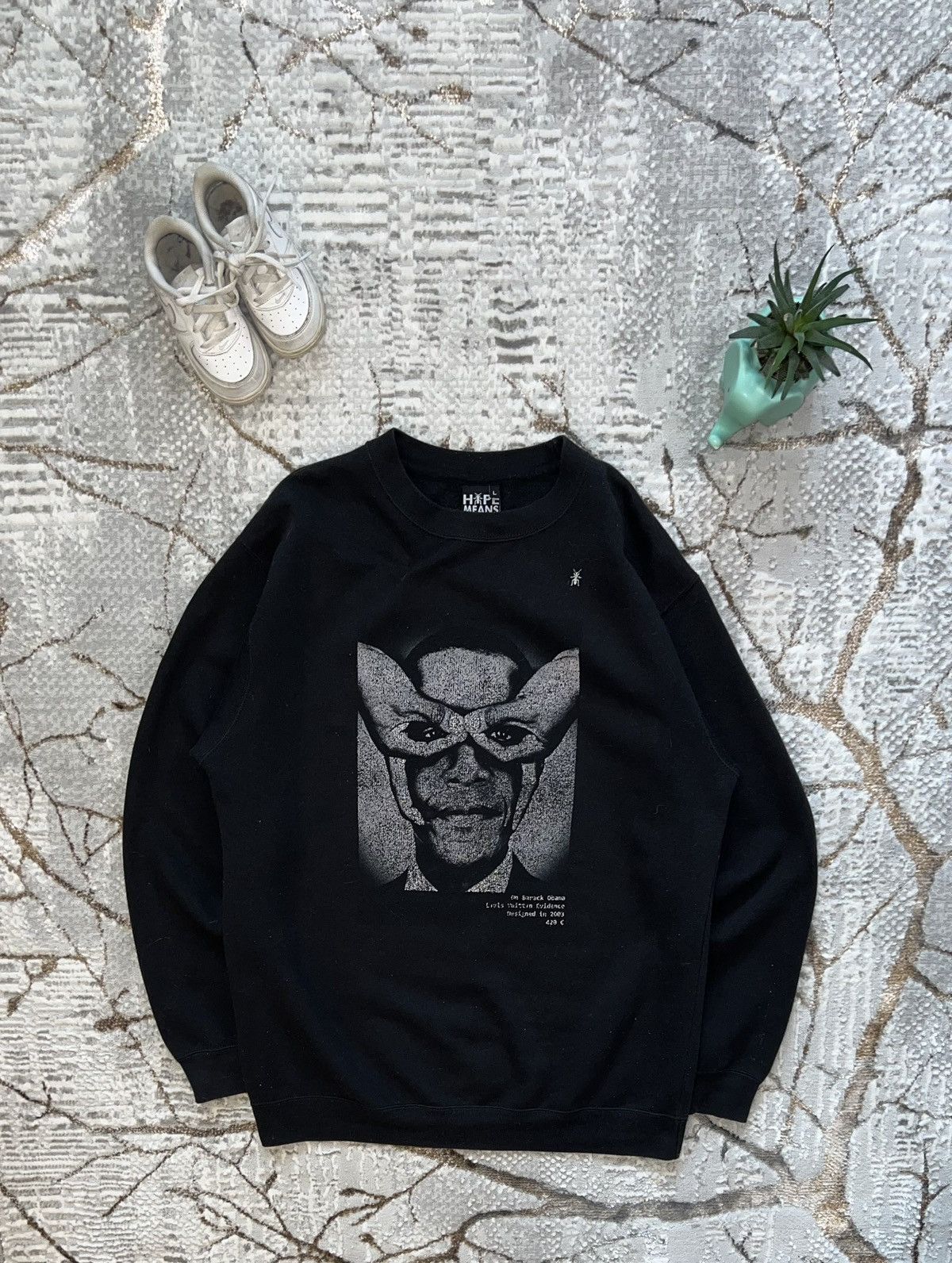 Hype Means Nothing × Vintage HYPE MEANS NOTHING BARACK OBAMA SWEATSHIRT Y2K SWEATSHIRT Size US L / EU 52-54 / 3 - 1 Thumbnail
