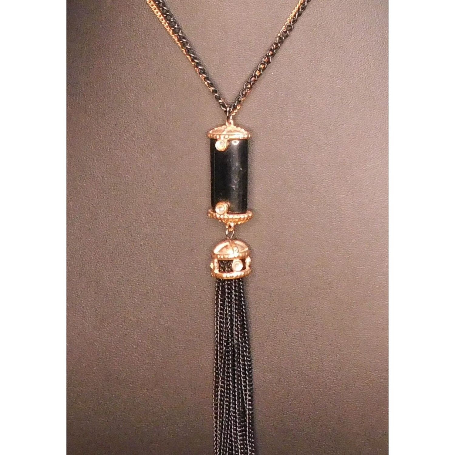Vera Wang Simply Vera Black Bohemian Tassel Necklace Size ONE SIZE - 2 Thumbnail