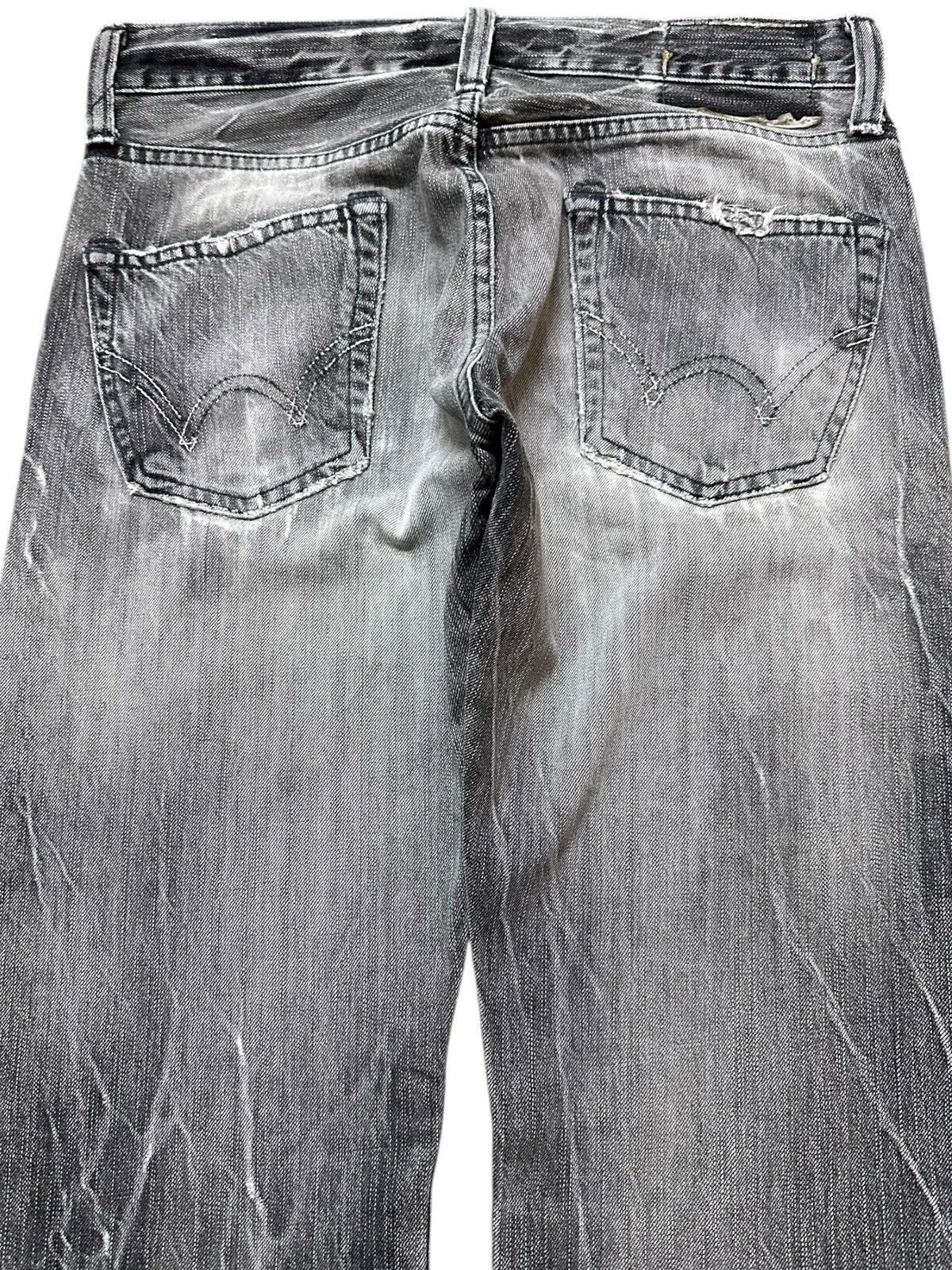 Edwin Vintage Edwin Black Faded Ripped Grunge Distressed Denim Size US 30 / EU 46 - 6 Thumbnail