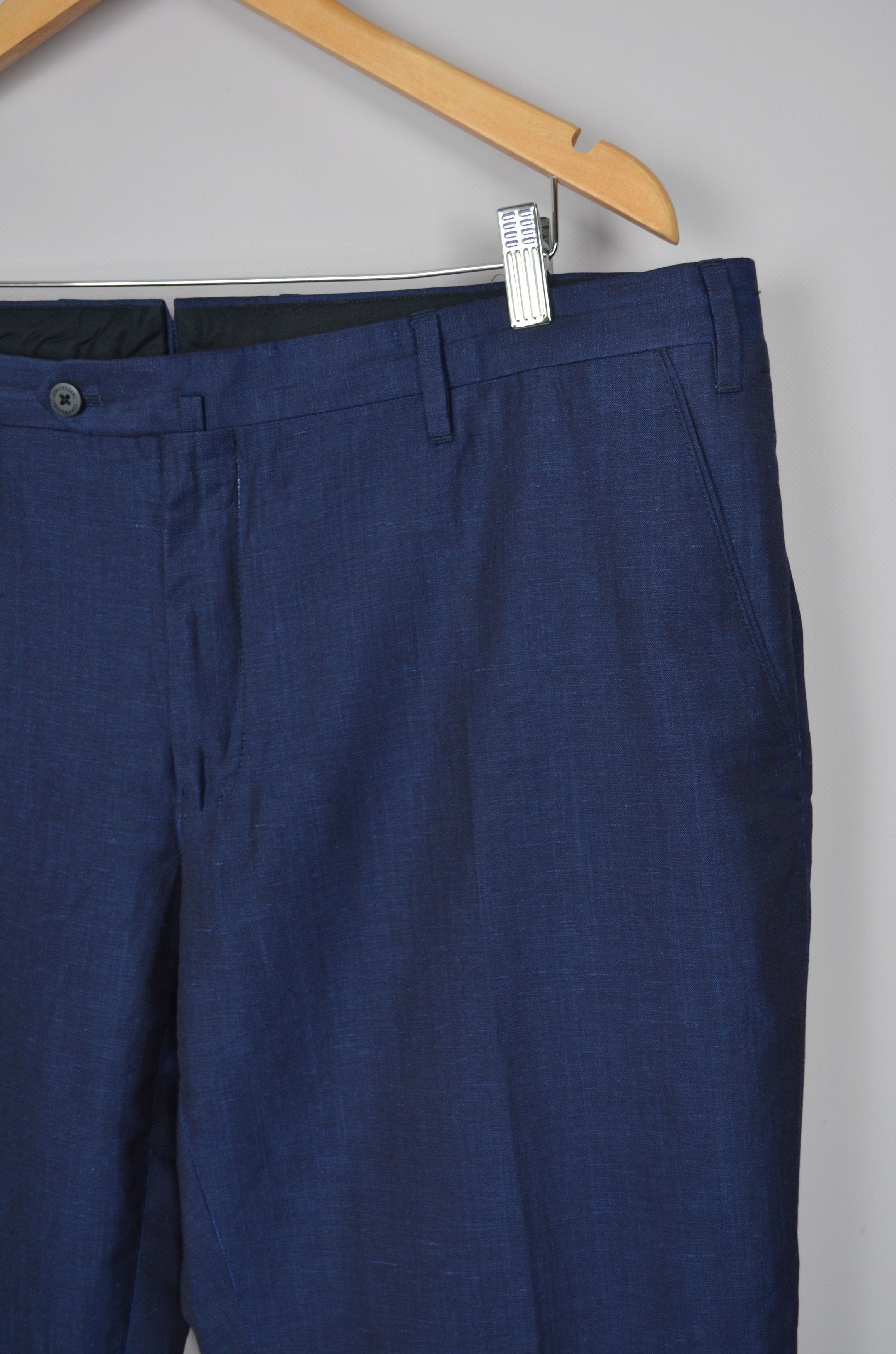 Corneliani × Designer Corneliani Linen Wool Silk Blend Navy Pants Trousers Sz W40 Size US 40 / EU 56 - 4 Thumbnail