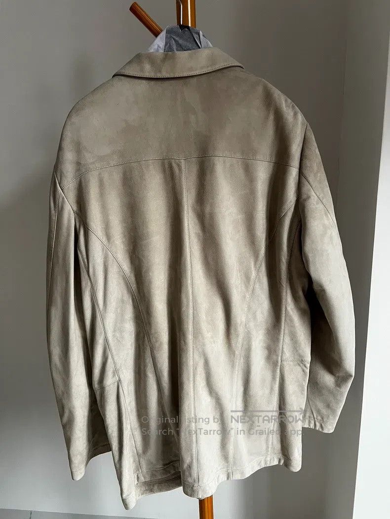 Loro Piana Loro Piana Kidskin Beige Grey Long Trench Coat Size US XL / EU 56 / 4 - 2 Thumbnail