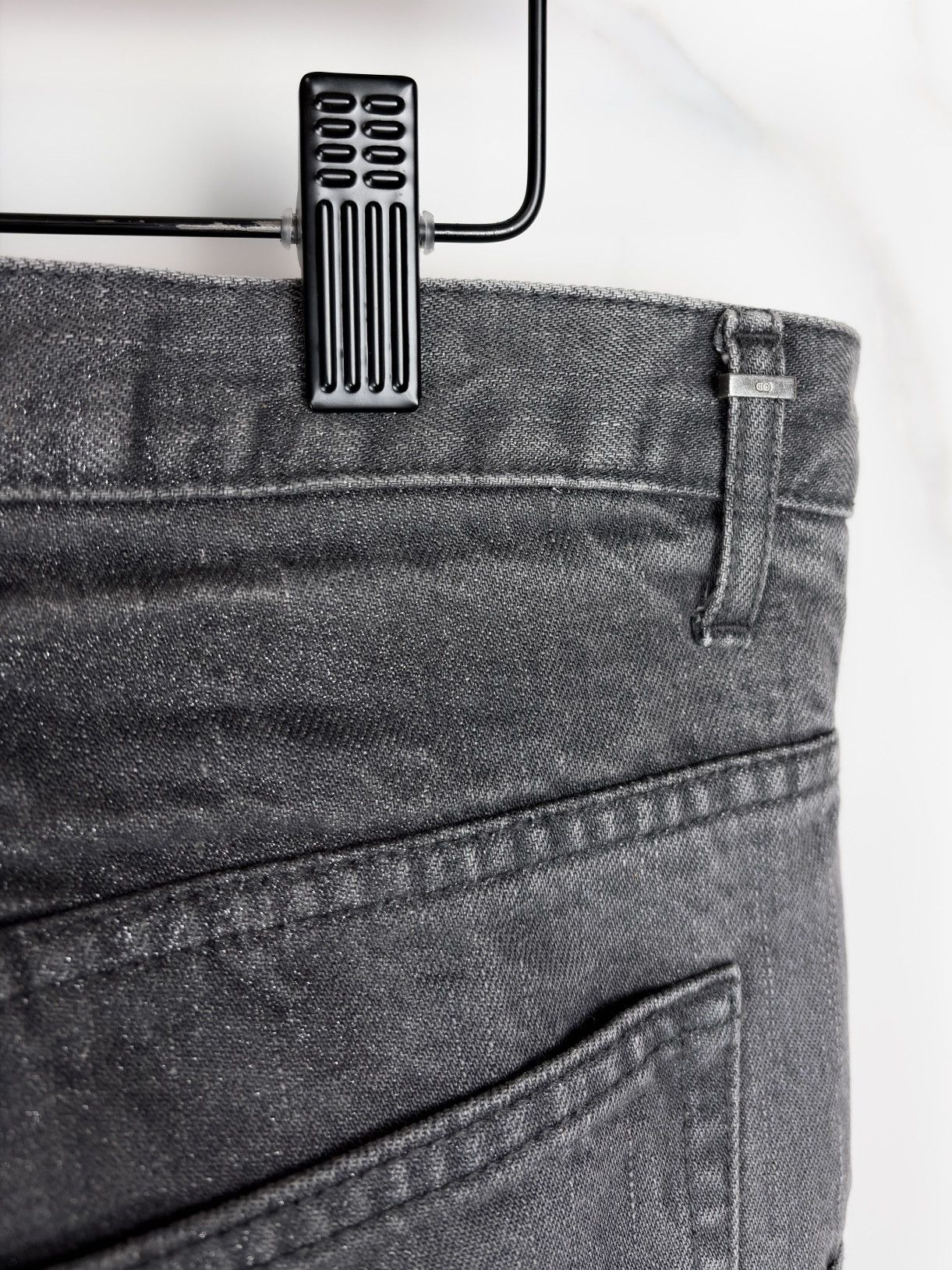 Dior × Hedi Slimane SS05 Dior Homme Beck Glitter Wax Coated Whisker Denim Jeans Size US 32 / EU 48 - 7 Thumbnail