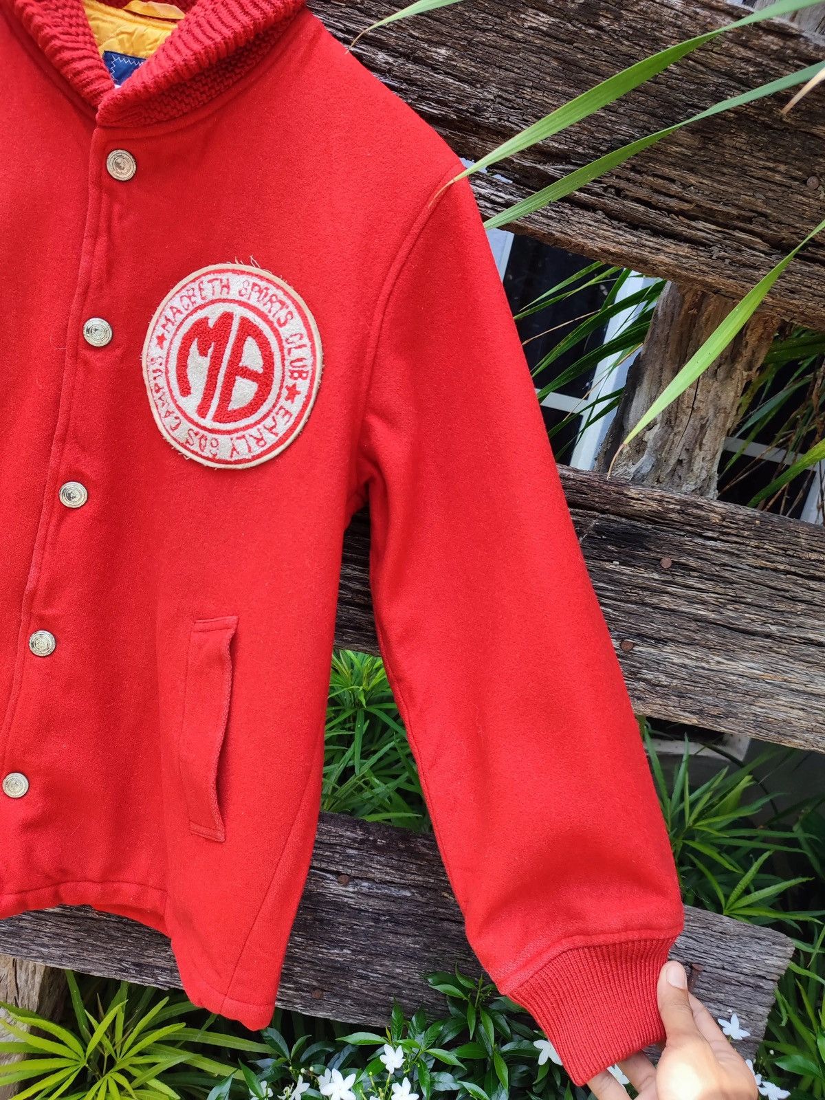 Macbeth × Vintage Vintage MacBeth Red Wool Varsity Jacket – Shawl Collar Size US M / EU 48-50 / 2 - 3 Thumbnail