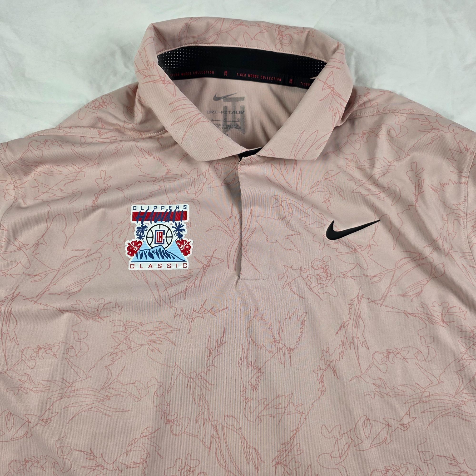 Nike × Tiger Woods Nike Tiger Woods Mens Size Large Pink Polo Shirt Hawaii Clip Size US L / EU 52-54 / 3 - 3 Thumbnail
