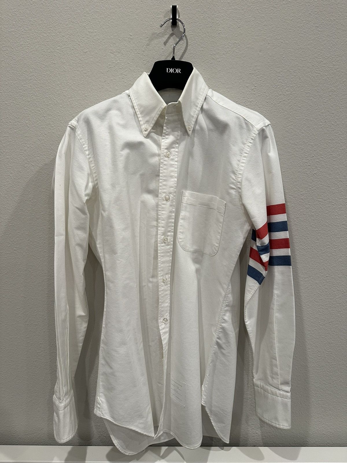 Image of Thom Browne Shirt 4 Strips in White, Men's (Size Small)