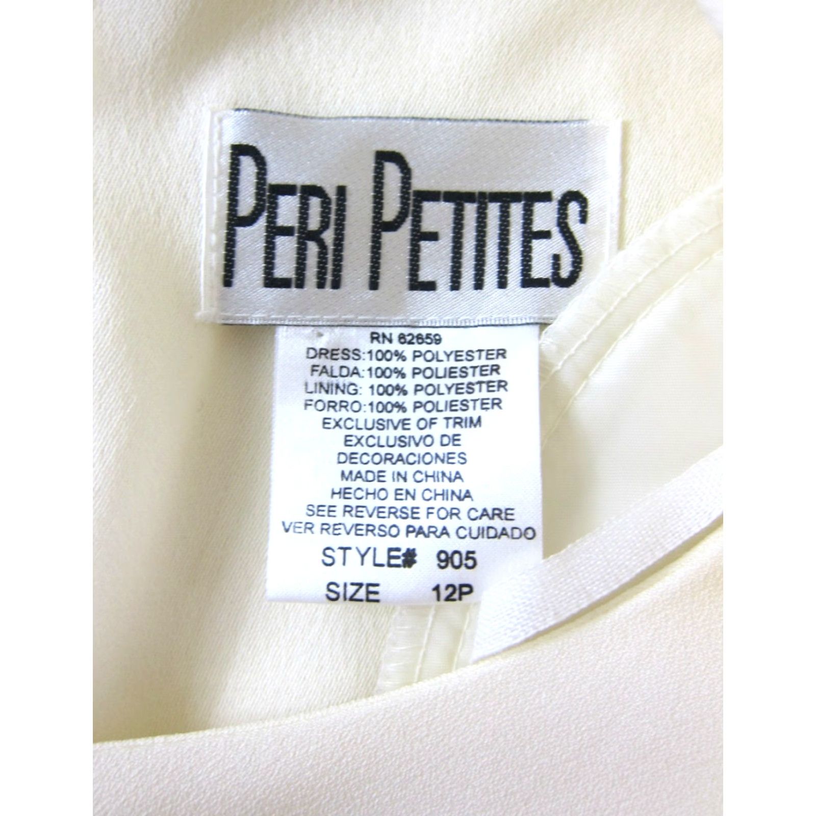 Vintage VINTAGE Peri Petites Jacket Dress NWT Ivory Beaded Suit 12P Tailored Sets Women Ivory Pearl Beaded Knee Length 12P Women Size XL / US 12-14 / IT 48-50 - 3 Thumbnail