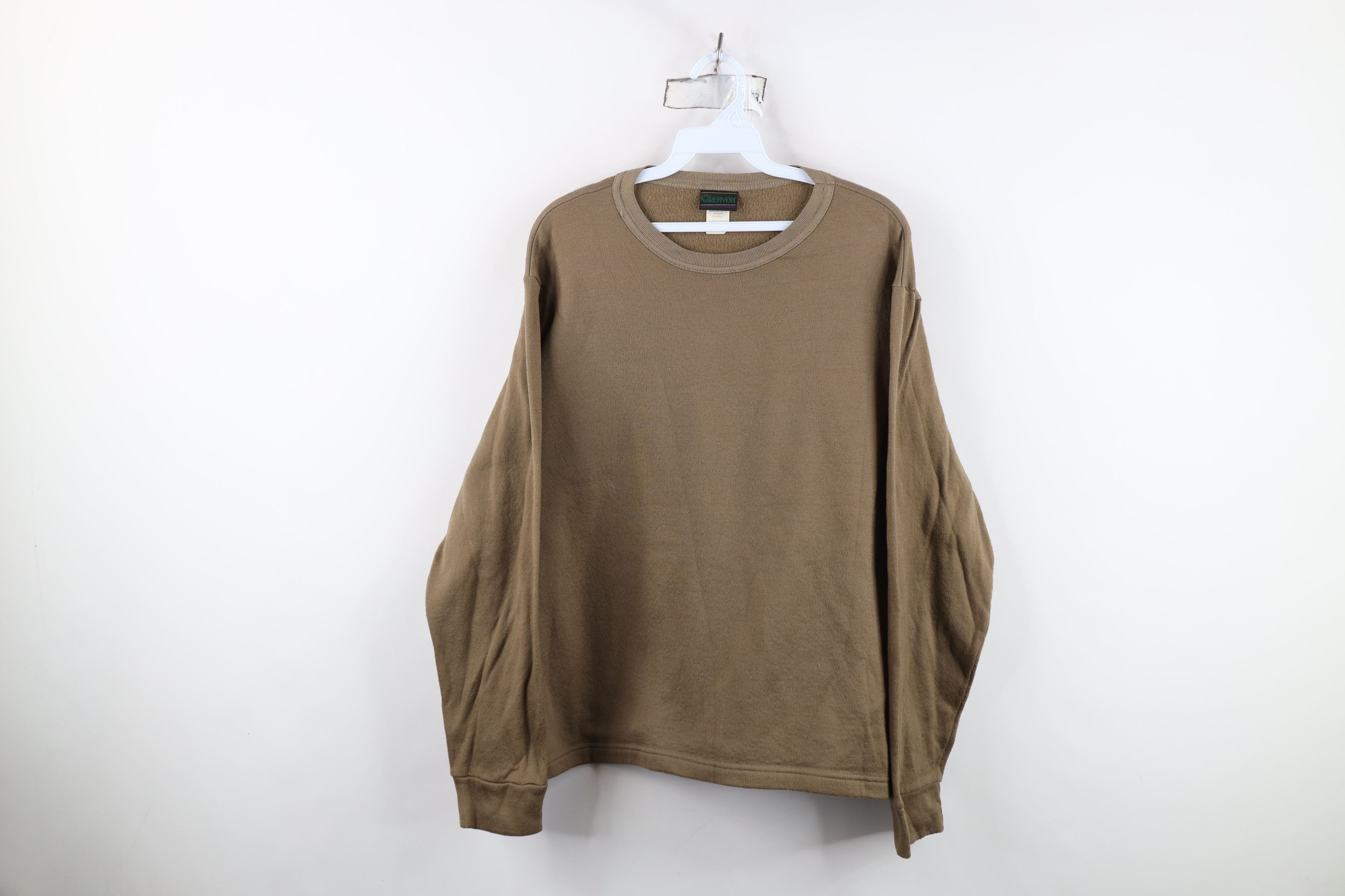 Vintage Vintage 90s Streetwear Blank Thermal Fleece Sweatshirt Brown Size US XL / EU 56 / 4 - 1 Thumbnail