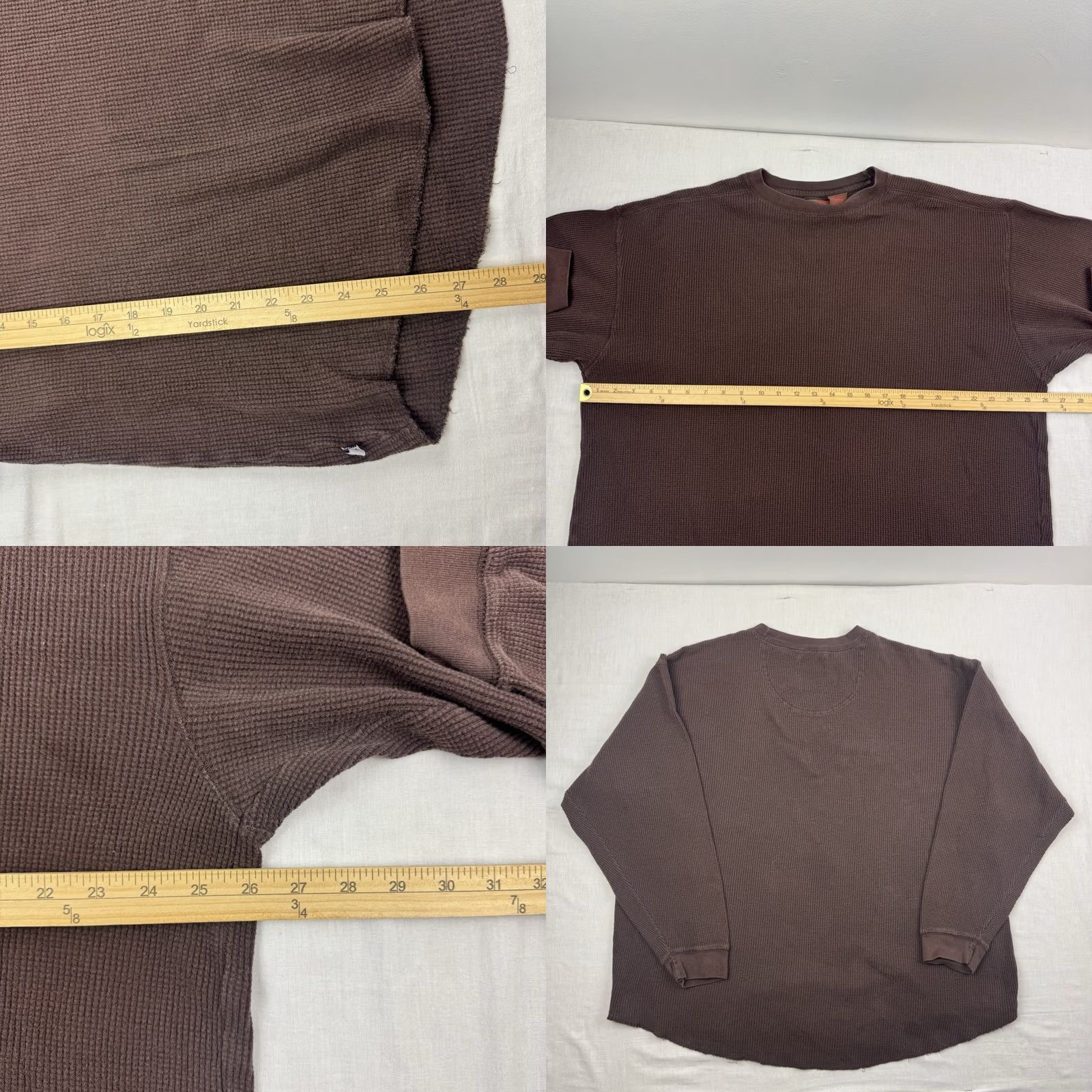 Vintage VINTAGE Mecca Long Sleeve Thermal Shirt 2XL Mens Brown Cotton Crew Neck Punk Hip Hop Grunge Y2K 90s Skater Size US XXL / EU 58 / 5 - 8 Thumbnail
