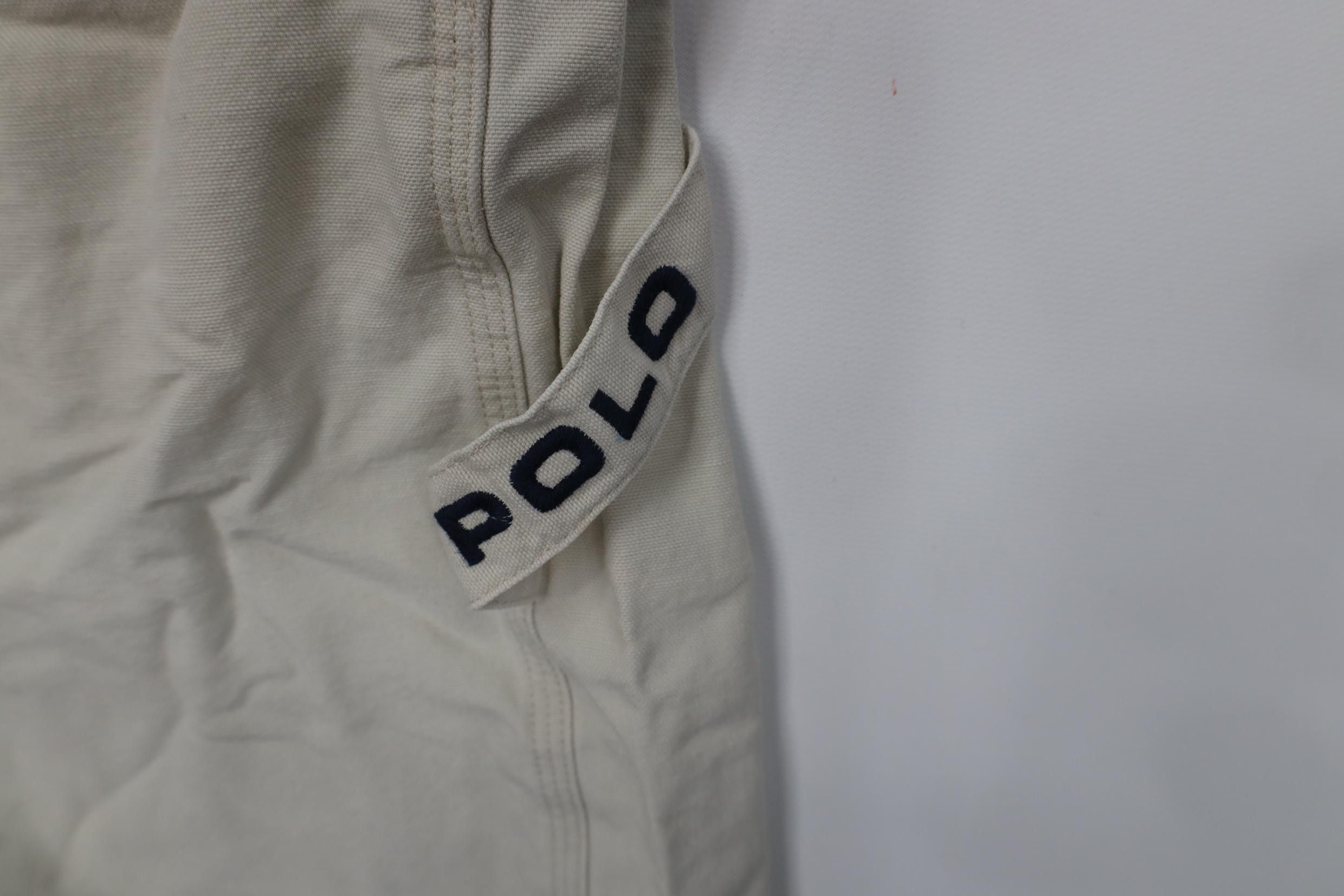 Polo Ralph Lauren Vintage 90s Y2K Ralph Lauren Canvas Dungaree Shorts Stone Size US 30 / EU 46 - 5 Thumbnail