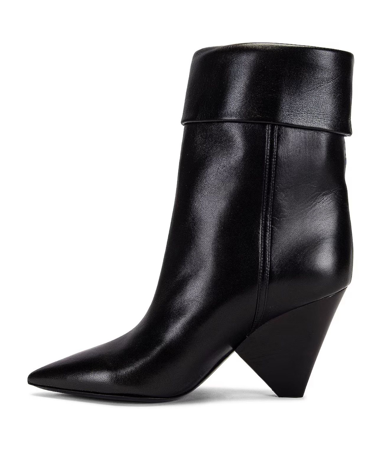 Yves Saint Laurent SAINT LAURENT Niki Booties Black Heeled Calfskin Leather Size US 8 / IT 38 - 3 Thumbnail