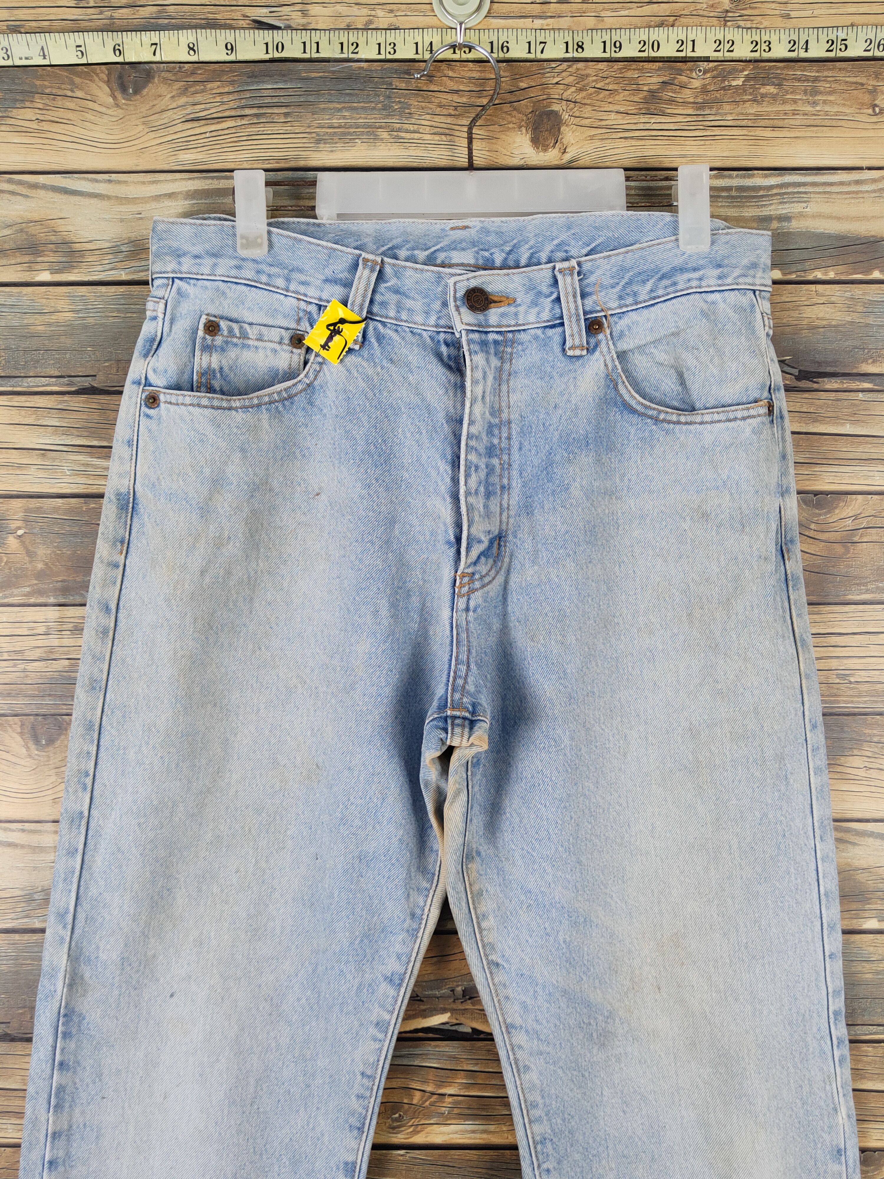 Japanese Brand Fittz Light Blue Distressed Ripped denim Jeans #W1692 Size US 33 - 2 Thumbnail