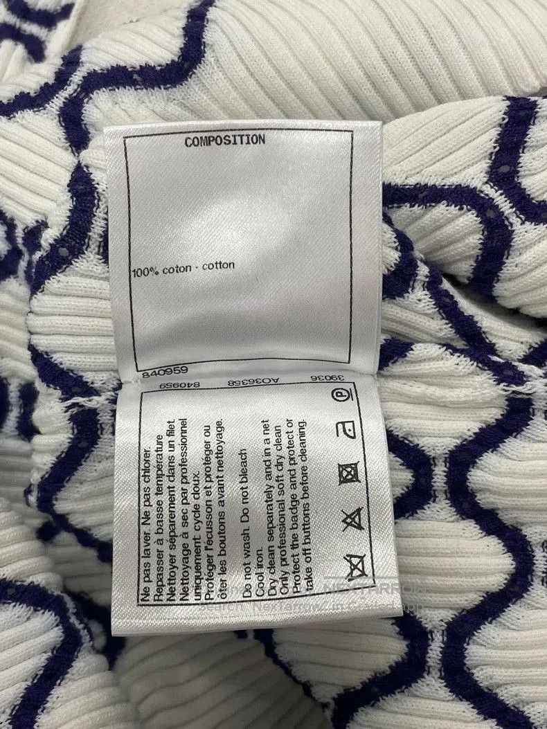 Chanel Chanel Blue White Plaid Collar Knit T-shirt. Size US M / EU 48-50 / 2 - 6 Thumbnail