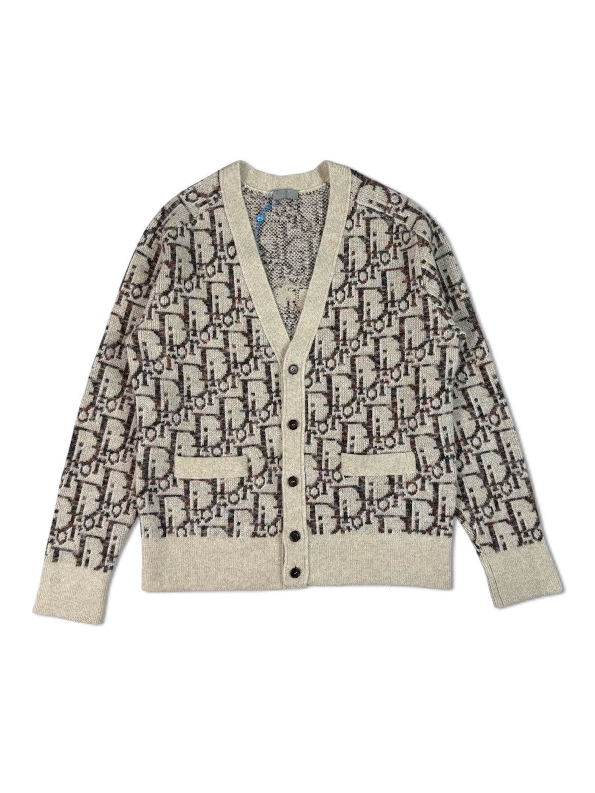 Dior Christian Dior M V Neck Button Up Cardigan Wool Monogram Size US M / EU 48-50 / 2 - 1 Thumbnail