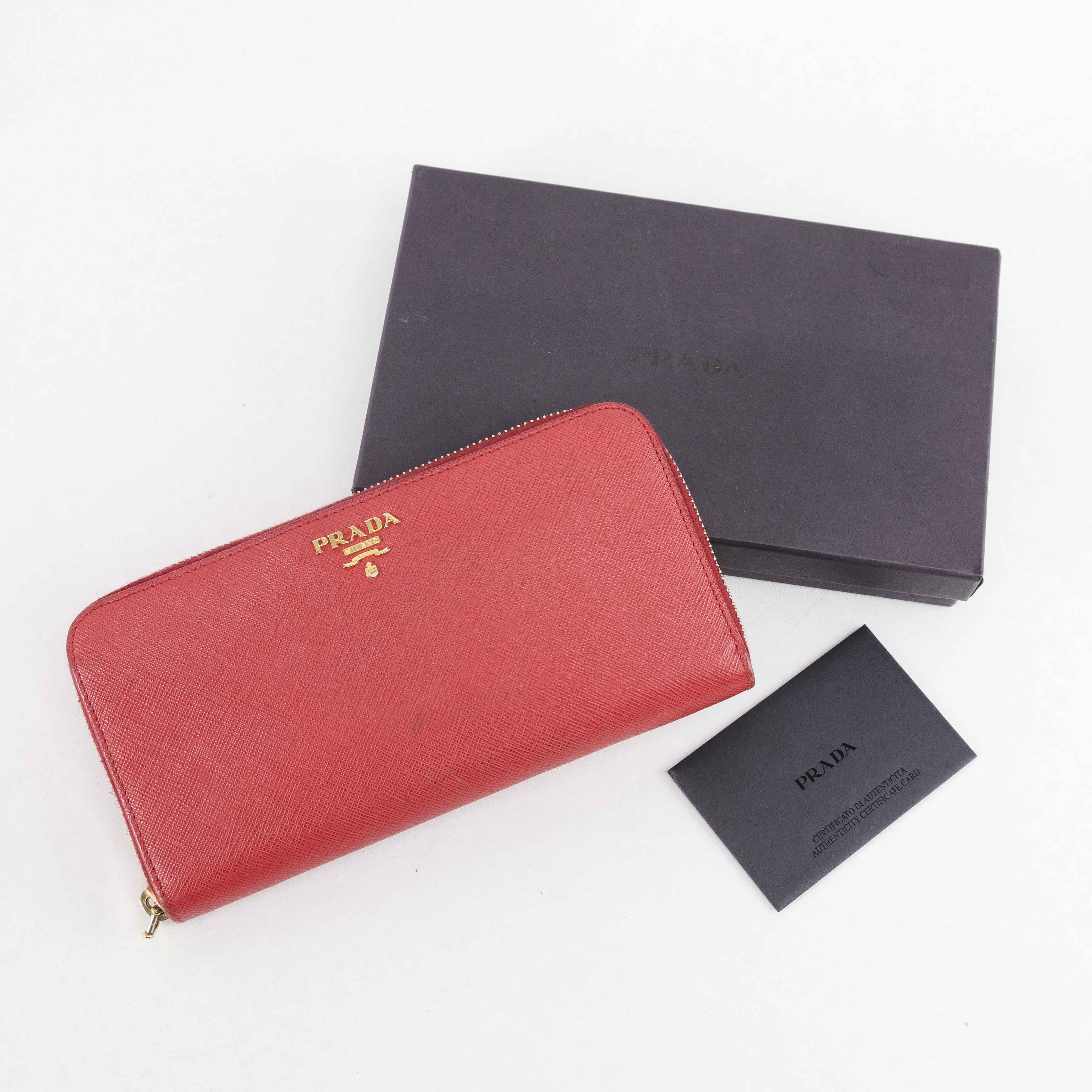 Prada Prada Saffiano Leather Zip Around Wallet Size ONE SIZE - 1 Thumbnail