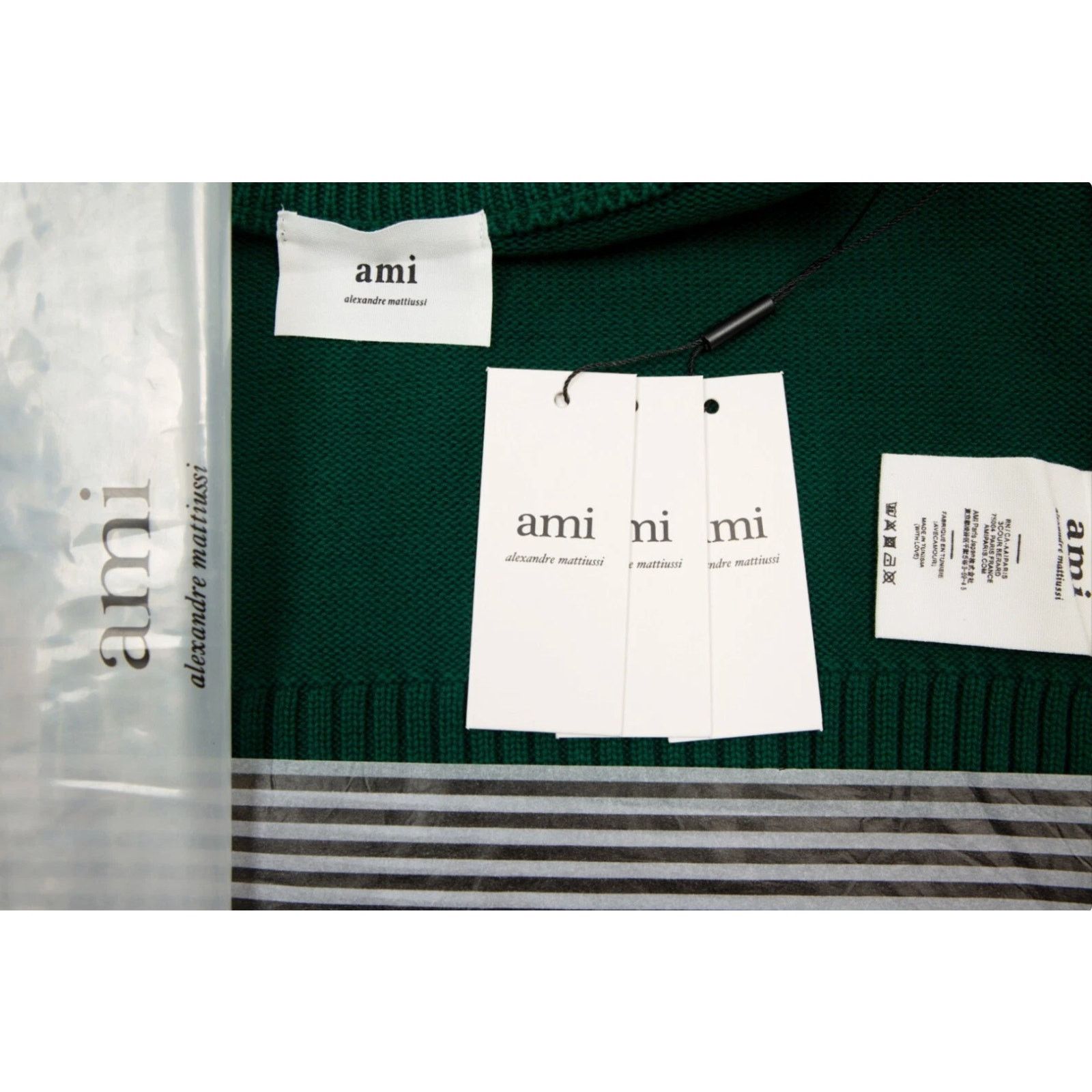 AMI AMI Alexandre Mattiussi Green Oversize Ami De Coeur Sweater Size US L / EU 52-54 / 3 - 6 Thumbnail