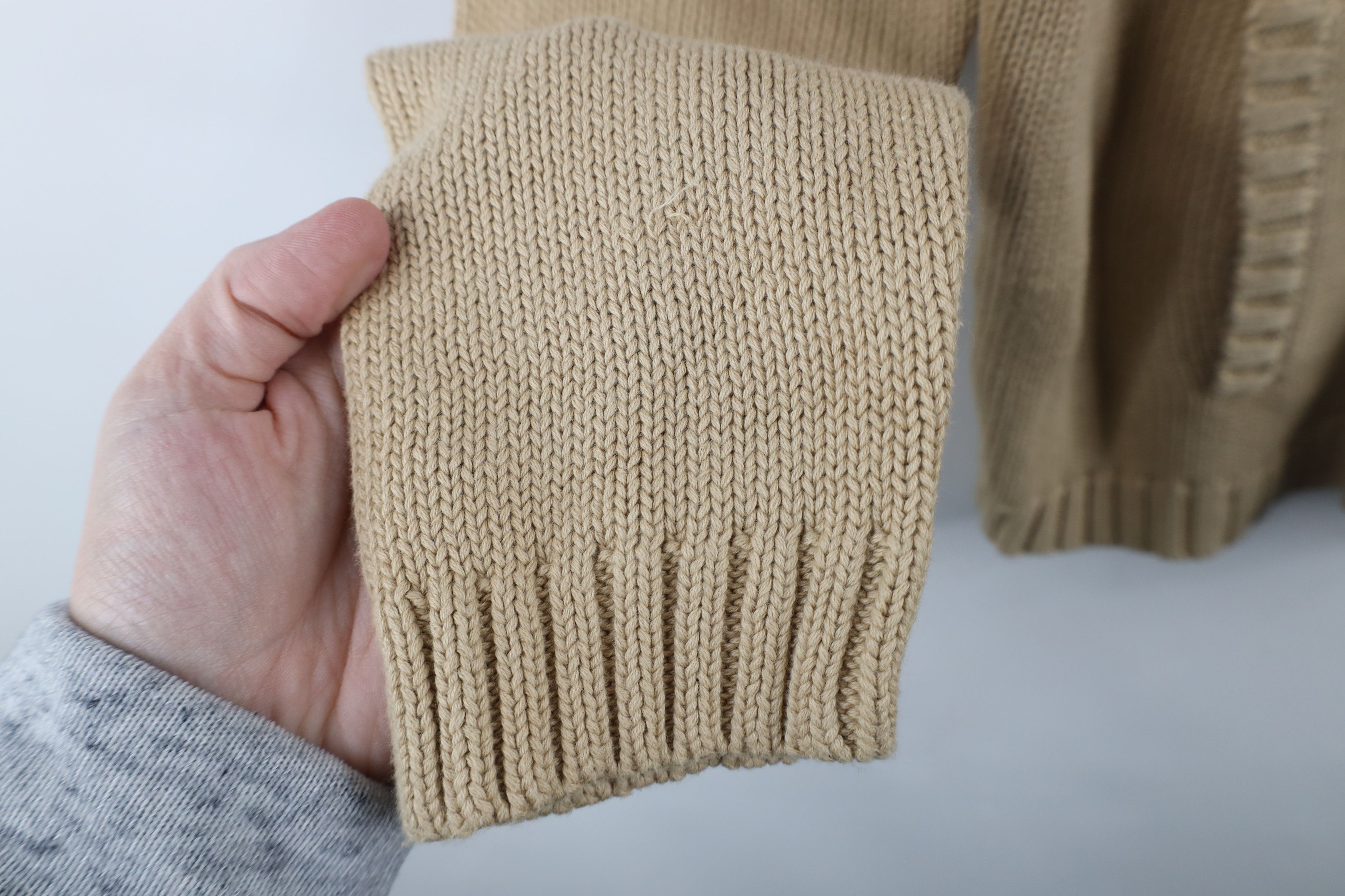Ralph Lauren × Vintage Vintage 90s Ralph Lauren Cotton Ribbed Knit Full Zip Sweater Size L / US 10 / IT 46 - 8 Thumbnail