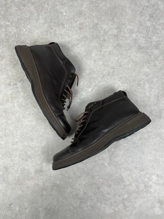 Prada 2000s Prada Brown Leather Hybrid Archive Boots Size US 12 / EU 45 - 3 Thumbnail