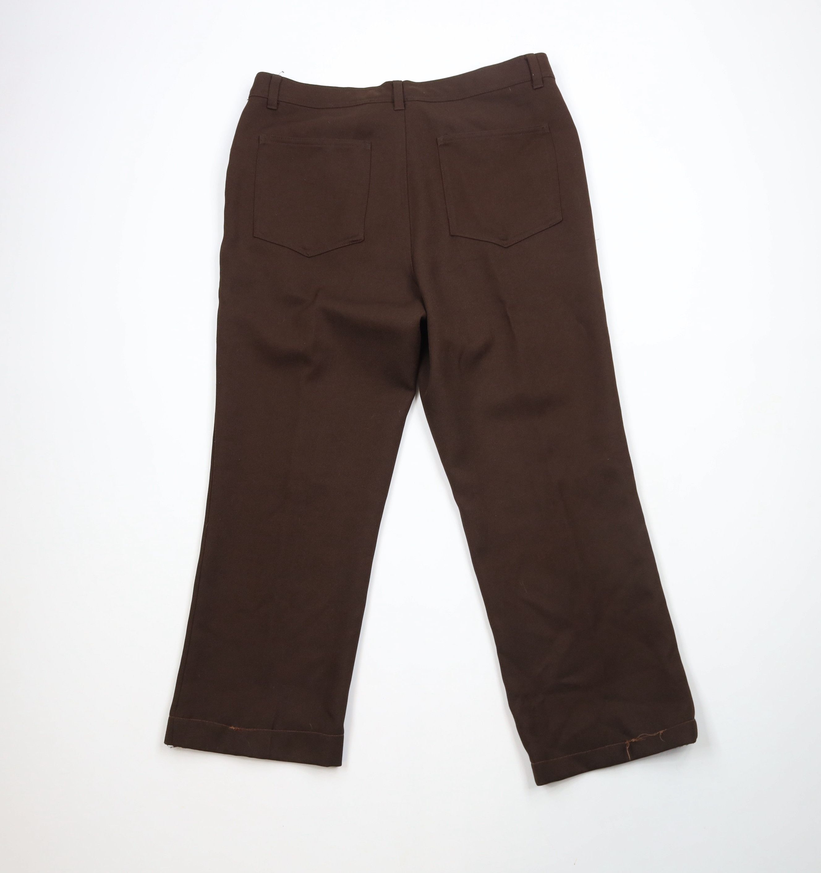 Vintage Vintage 90s Streetwear Wide Leg Chino Pants Brown Polyester Size US 36 / EU 52 - 10 Thumbnail