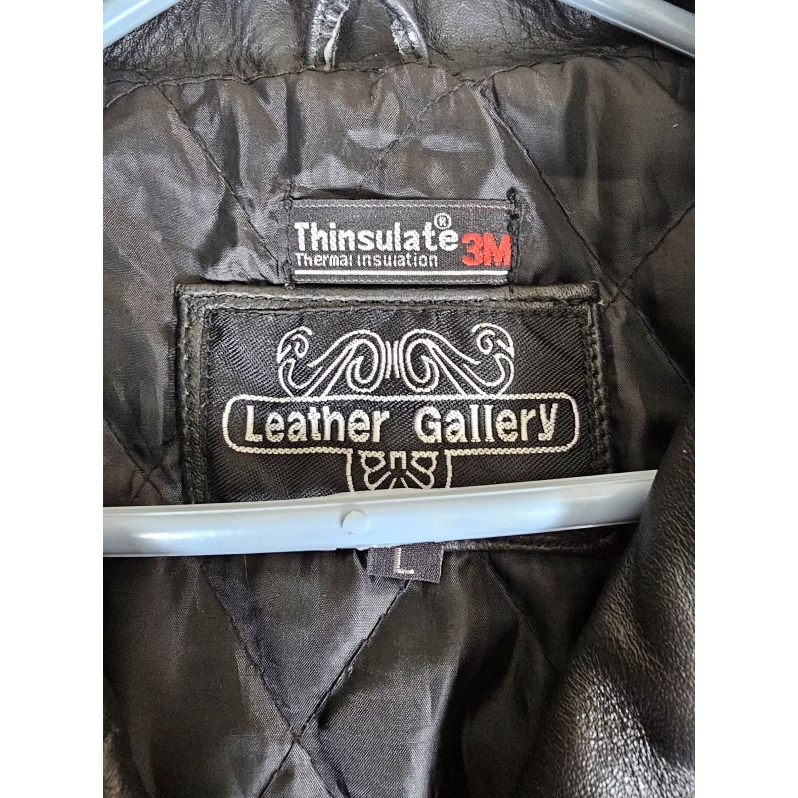 Vintage VINTAGE Leather Gallery Thinsulate Lined Leather Biker Jacket Belted Size Large Black - Men’s? Women’s? Unisex Adults (Motorcycle Jacket) Size US L / EU 52-54 / 3 - 4 Thumbnail