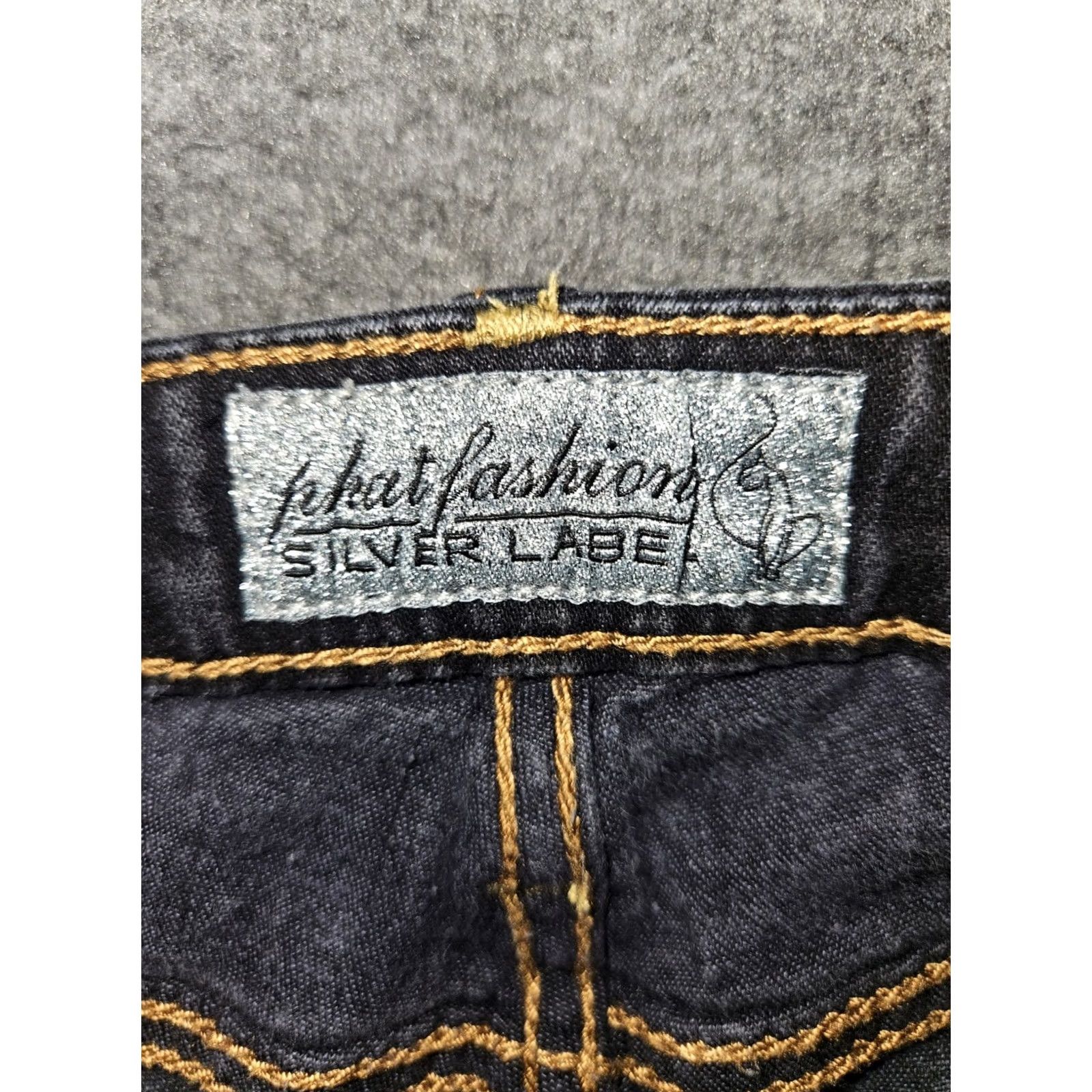 Vintage VINTAGE Phat Fashions Silver Label Bootcut Low Rise Jeans Juniors 13 Black Y2K 90's Size 34" / US 12 / IT 48 - 2 Thumbnail