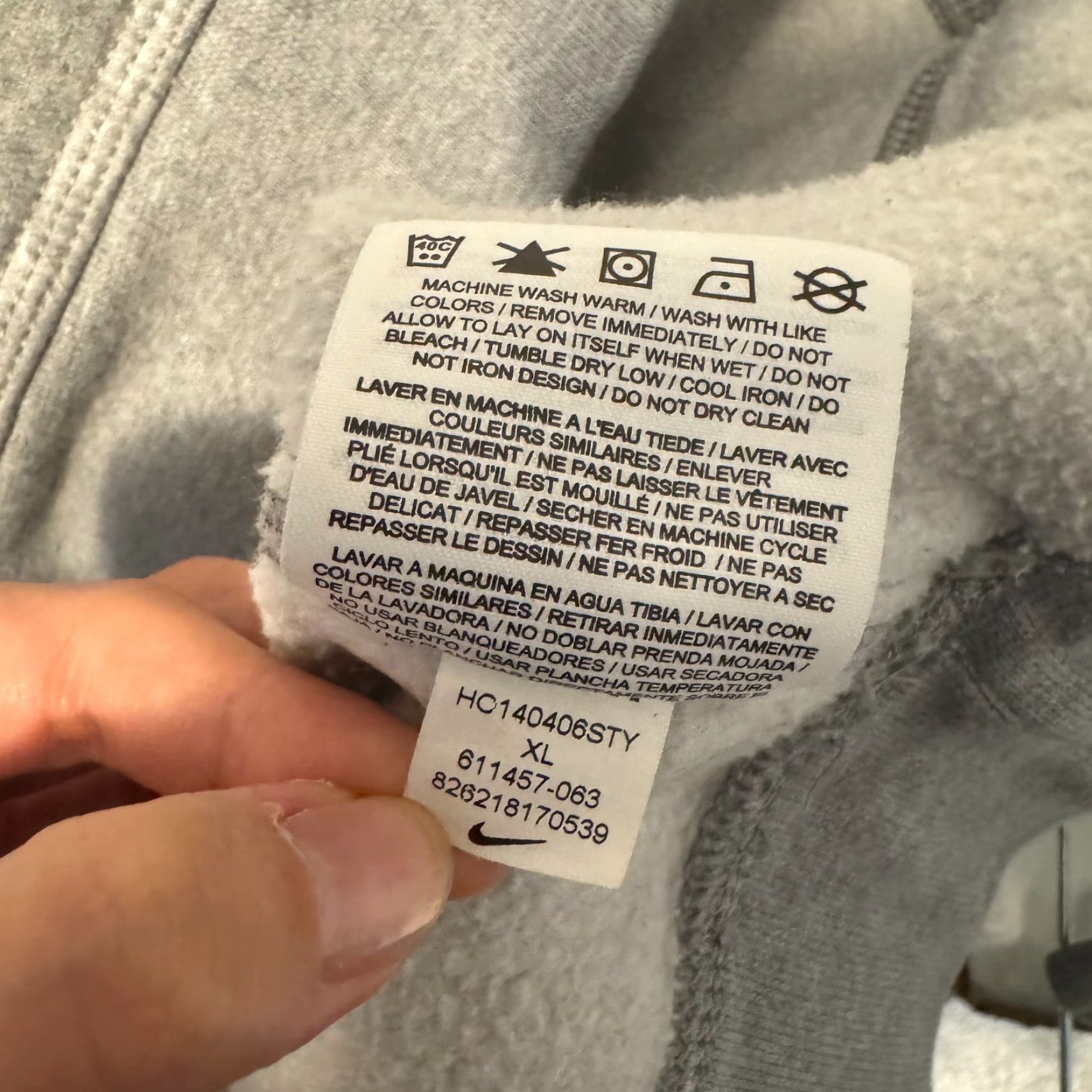 Nike Nike Hoodie Mens XL Heather Grey Logo Embroidered Kangaroo Sweatshirt Sweater Pullover Size US XL / EU 56 / 4 - 6 Thumbnail