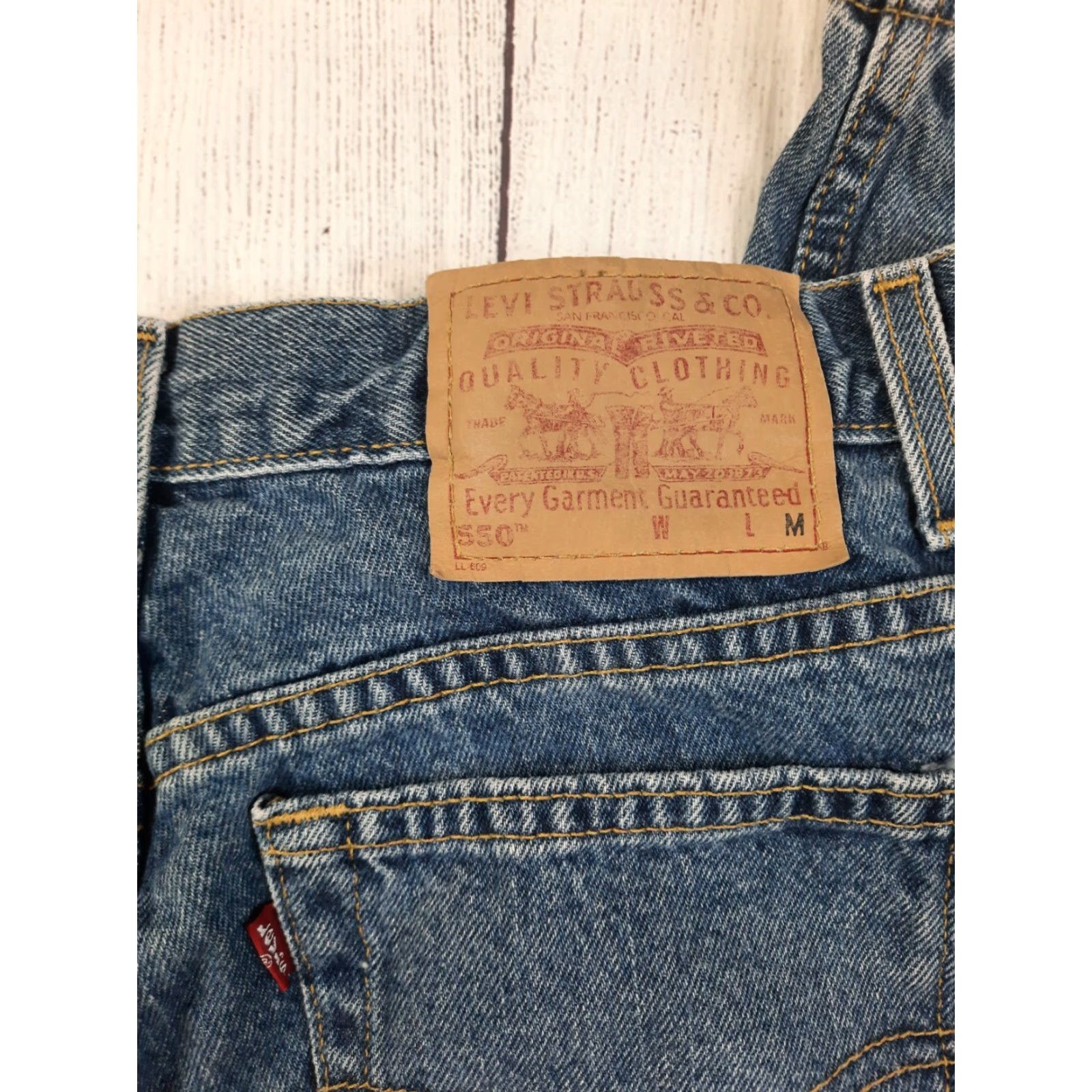 Denime VINTAGE Levis 550 Jeans Denim Blue Mom Women's 14 32x30 Relaxed Fit Tapered Leg Womens Jeans Size 36" / US 14 / IT 50 - 7 Thumbnail