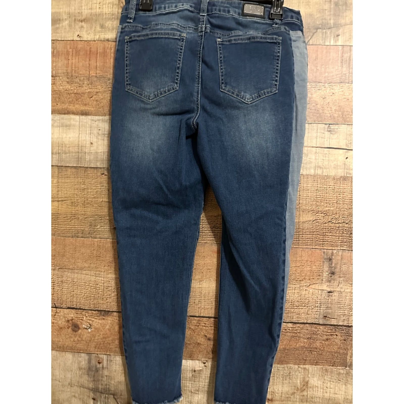 Vintage Earl Jeans Skinny Jeans Two Tone Detail Blue Denim Size 12P Petites Women Size 34" / US 12 / IT 48 - 3 Thumbnail