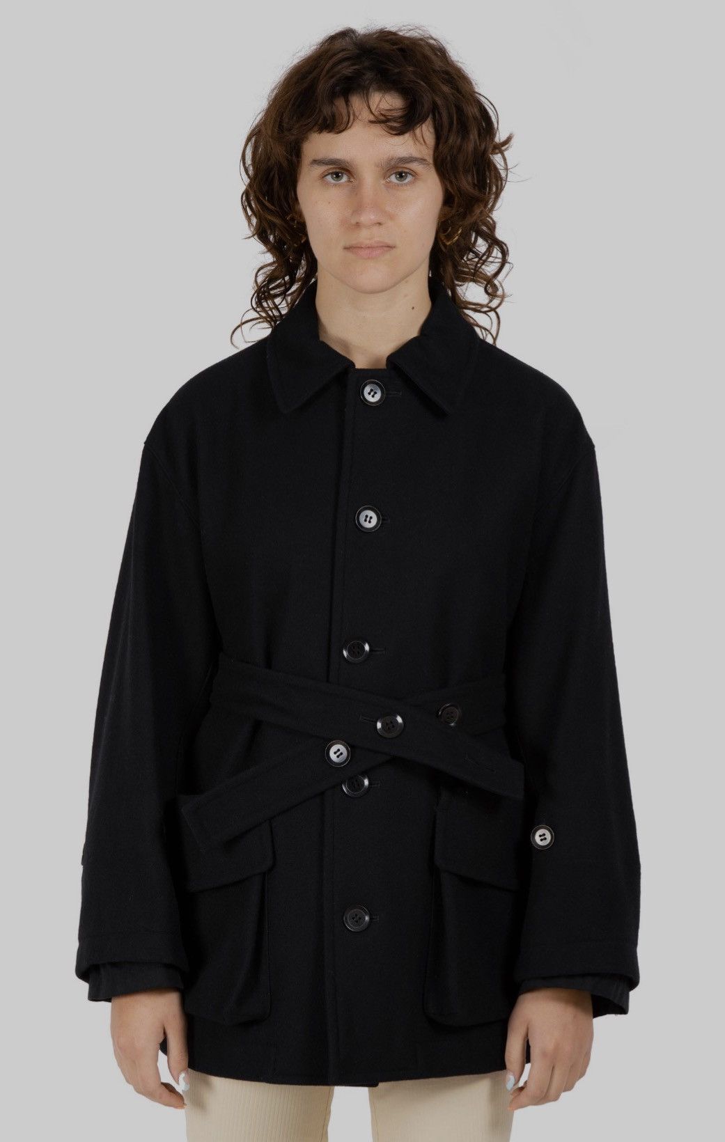 Yohji Yamamoto ⚡️AW07 Y’s Yohji Yamamoto Belted Coat Jacket Size US M / EU 48-50 / 2 - 1 Thumbnail