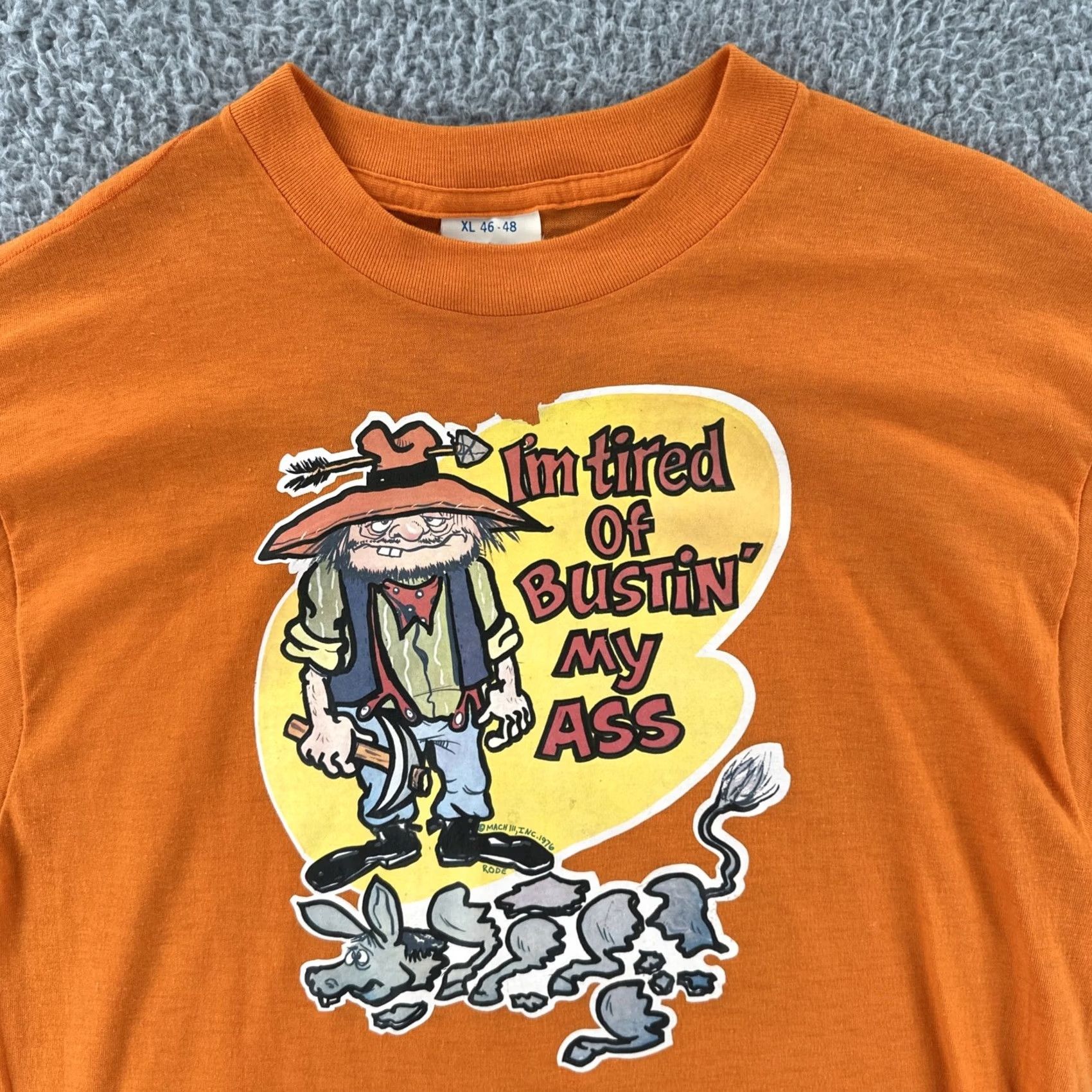 Vintage VINTAGE Unbranded T-Shirt XL Orange 50/50 Kodel Polyester Cotton Crew Neck Short Sleeve Mens 70s 80s Made in USA EUC Size US XL / EU 56 / 4 - 5 Thumbnail