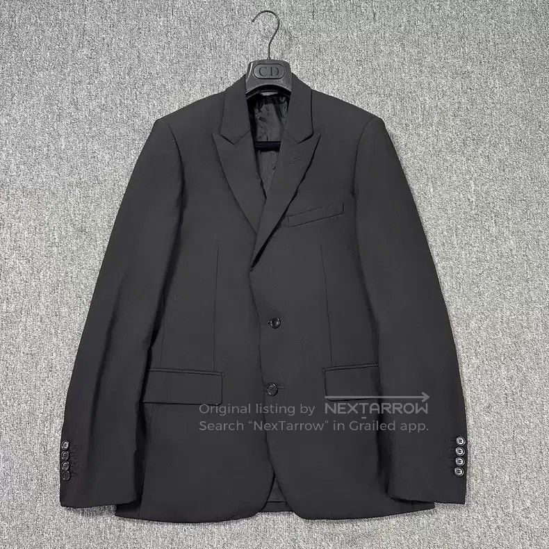 Dior Dior Black Peak Lapel Wool Suit Jacket Size US M / EU 48-50 / 2 - 1 Thumbnail